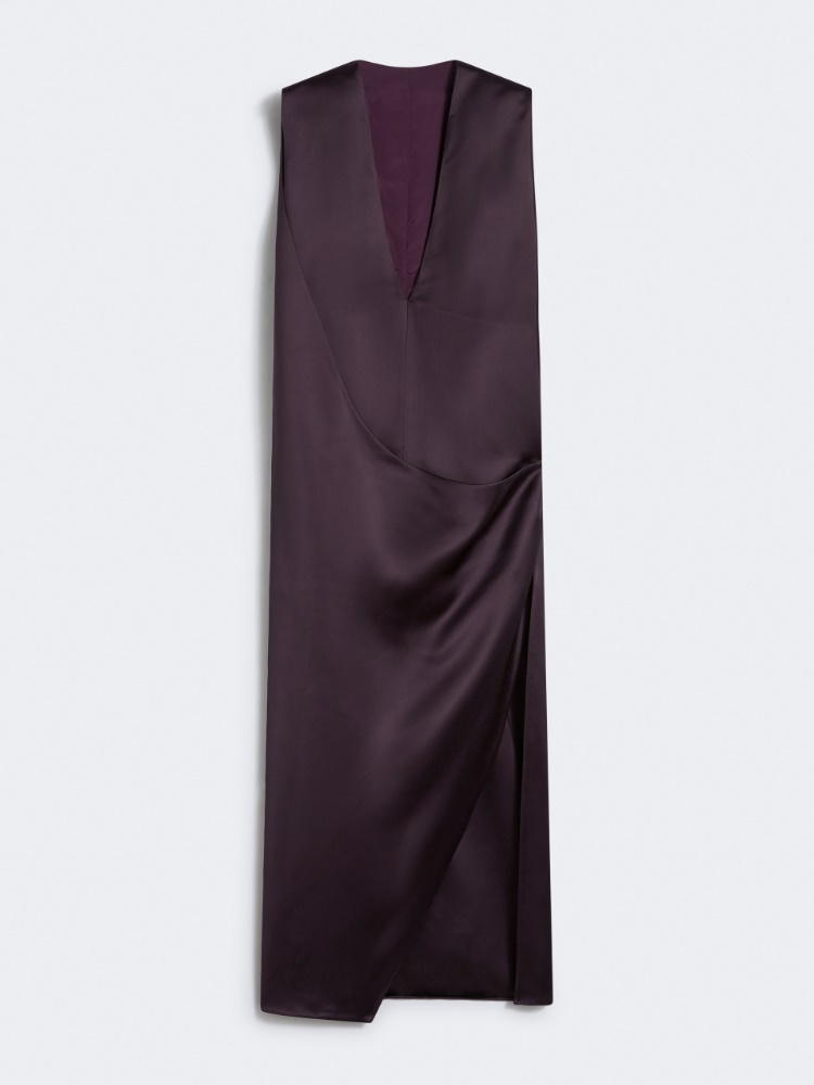 Viscose satin dress - RUNWAY - COFFEE - Max Mara
