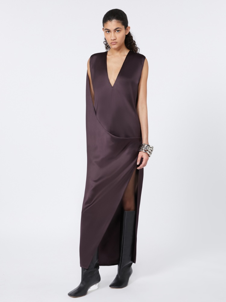 Viscose satin dress - RUNWAY - COFFEE - Max Mara