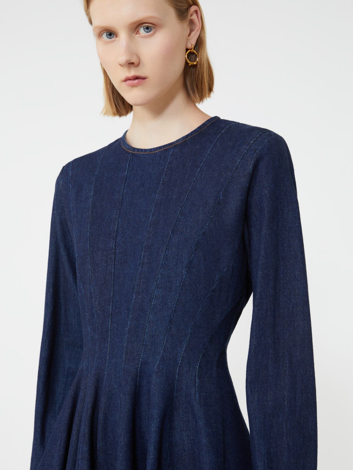 Blue denim mini dress - MIDNIGHTBLUE - Max Mara - 4
