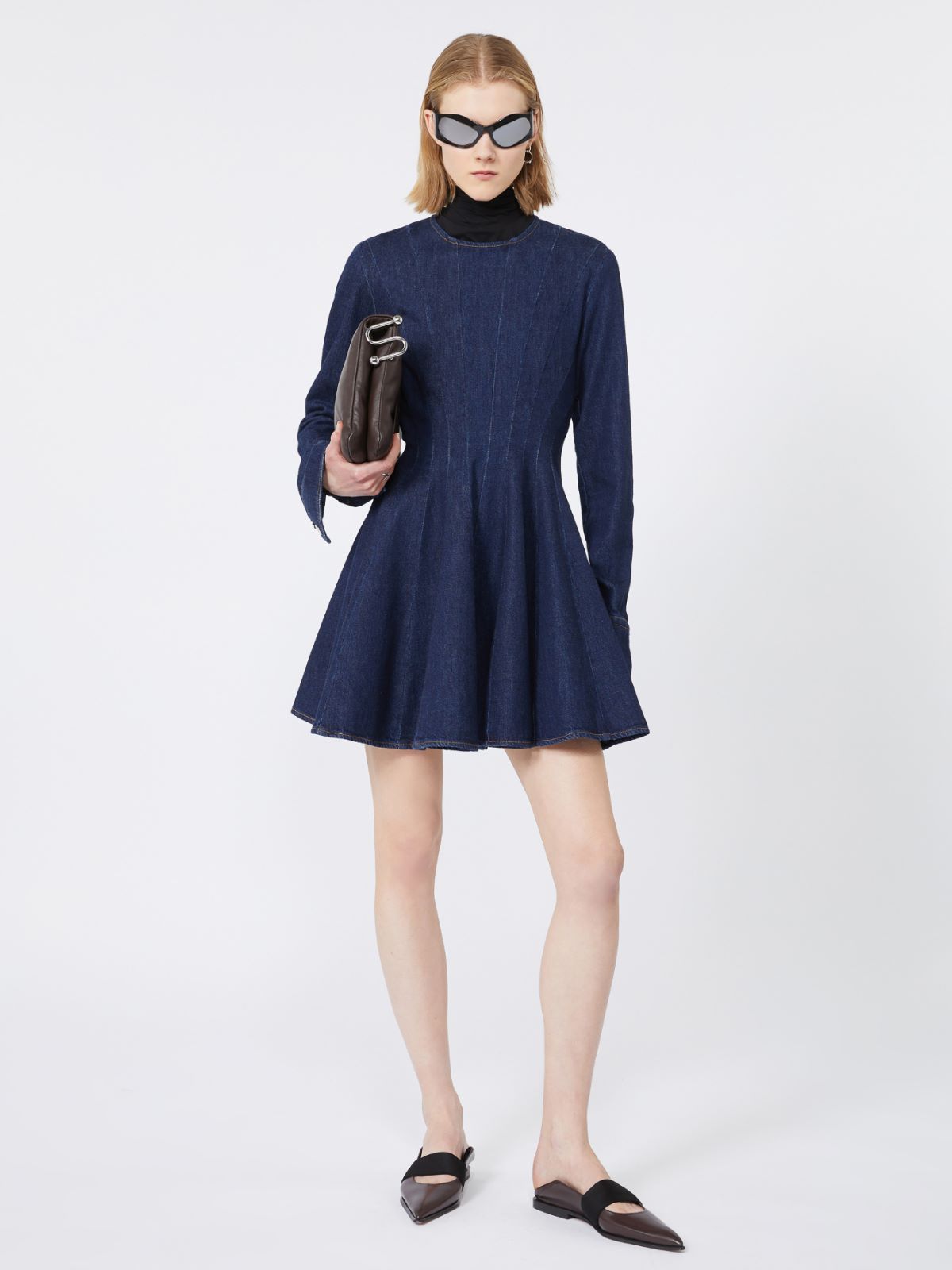 Blue denim mini dress - MIDNIGHTBLUE - Max Mara
