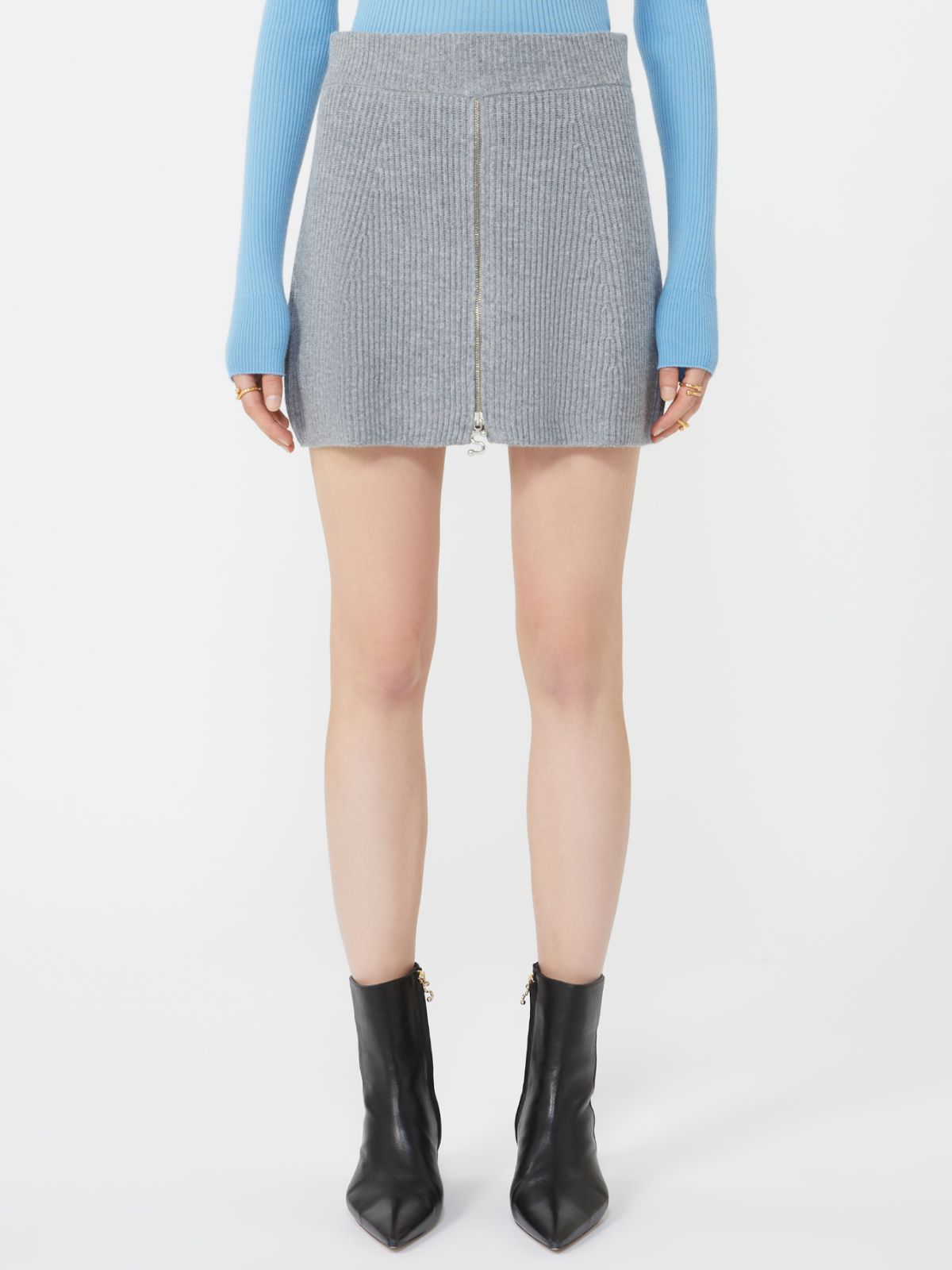 Cashmere-blend mini skirt - MEDIUM GREY - Max Mara - 2