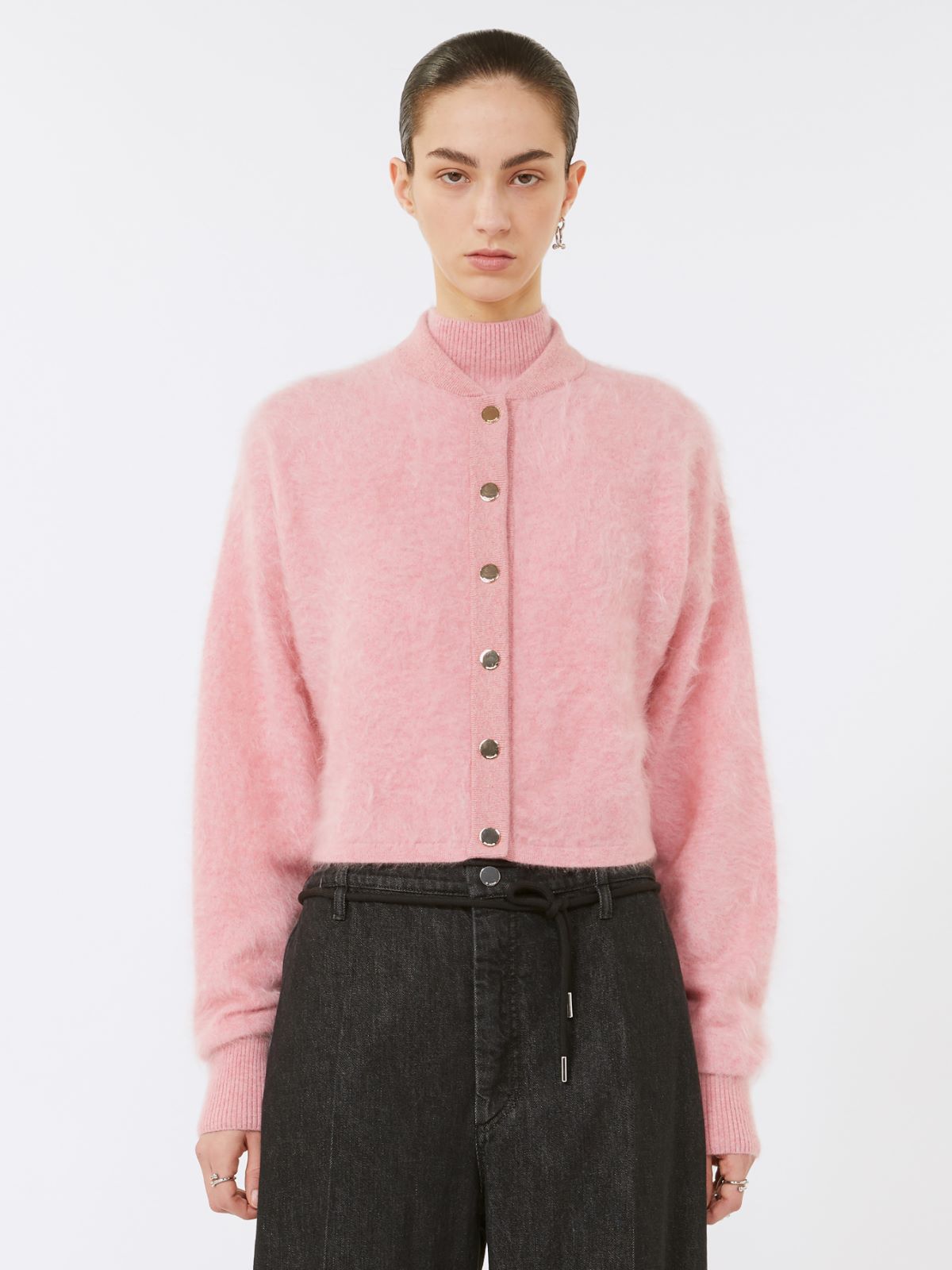 Boxy-fit cashmere bomber jacket - PINK - Max Mara - 2