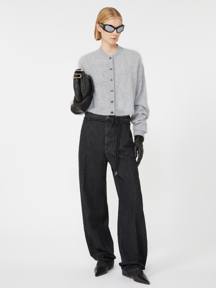 Boxy-fit cashmere bomber jacket - MEDIUM GREY - Max Mara
