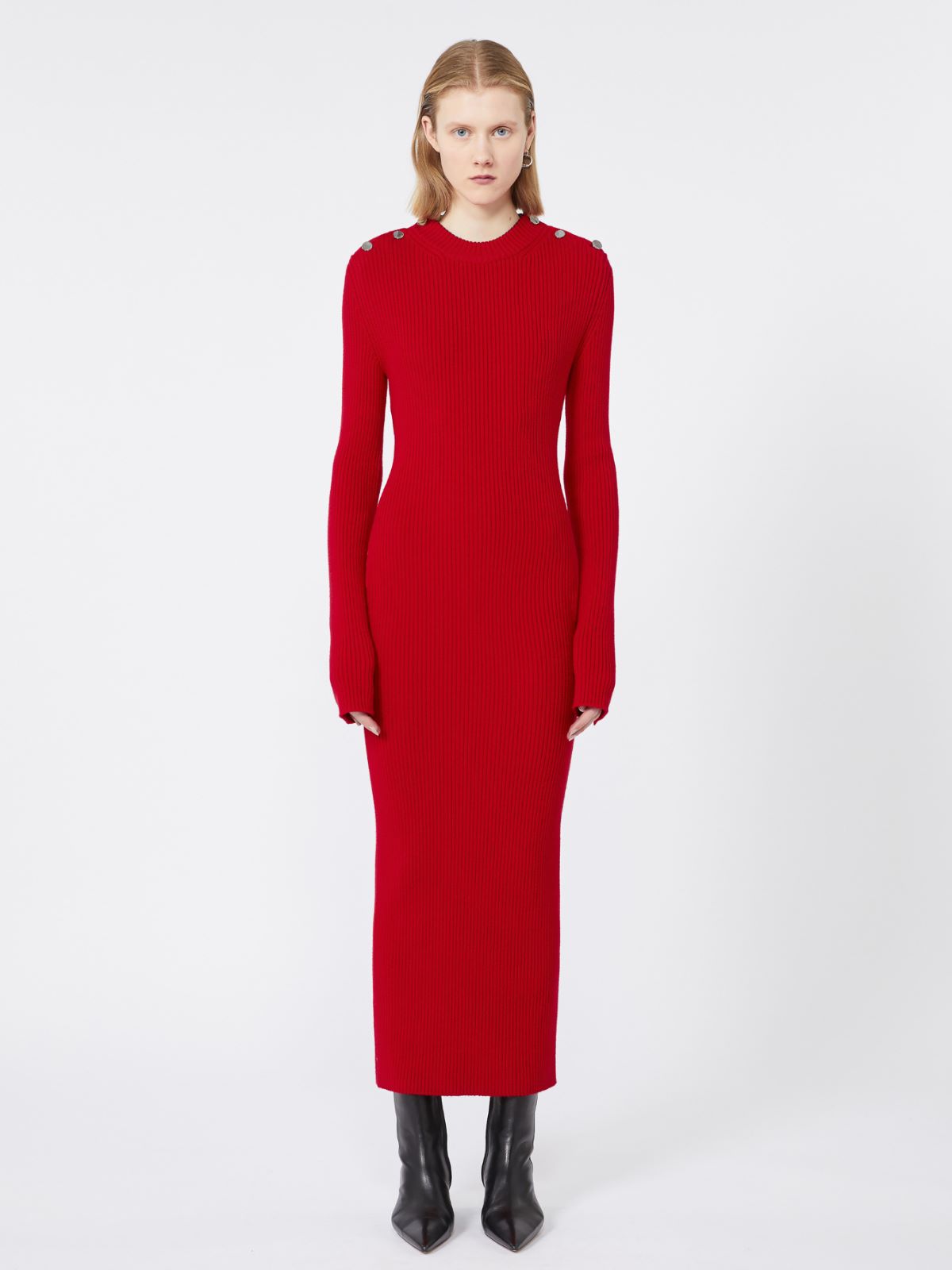 Pure wool knit dress - RED - Max Mara - 2