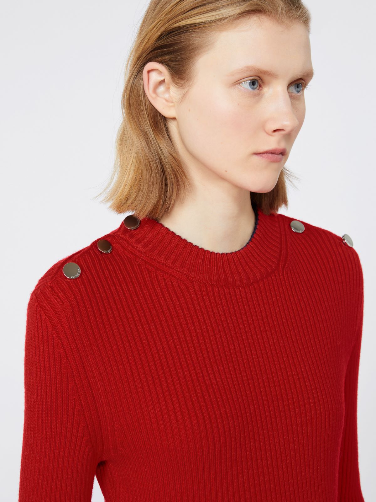 Pure wool knit dress - RED - Max Mara - 4