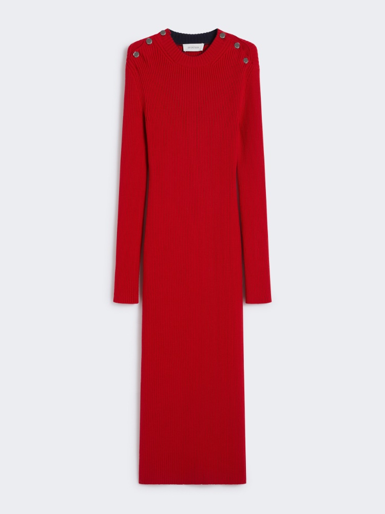 Pure wool knit dress - RED - Max Mara