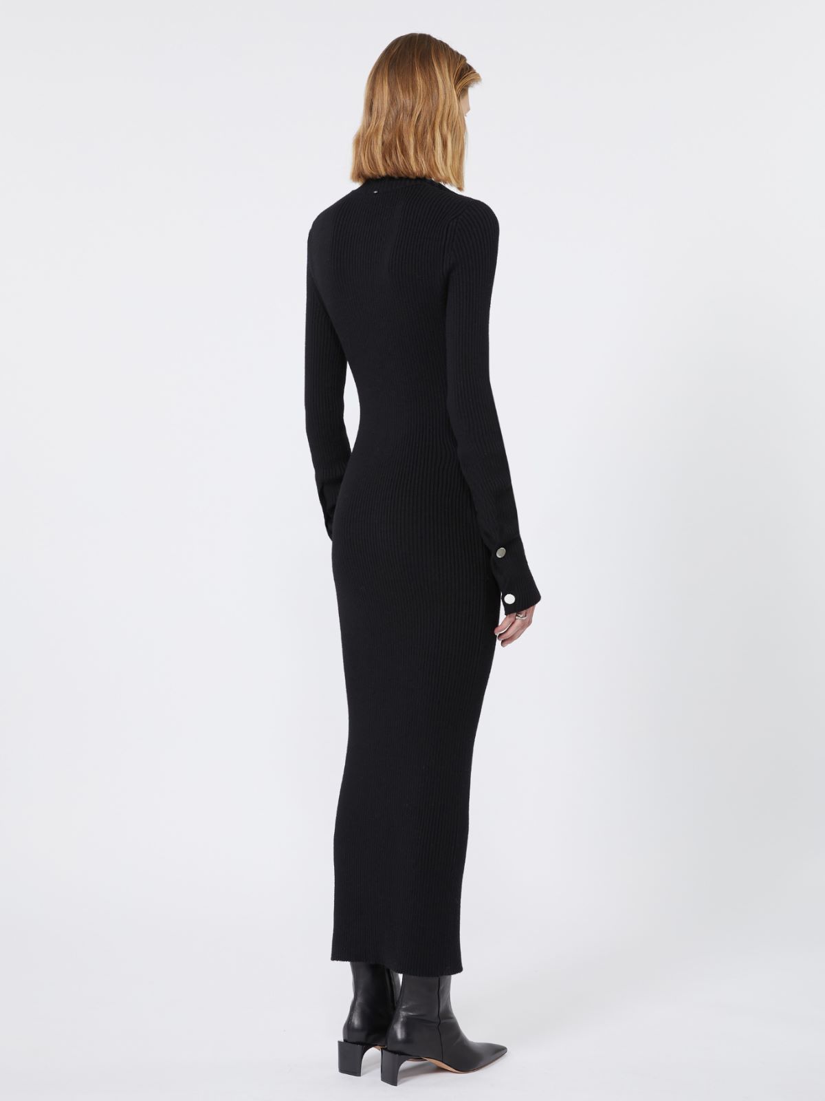 Pure wool knit dress - BLACK - Max Mara - 3