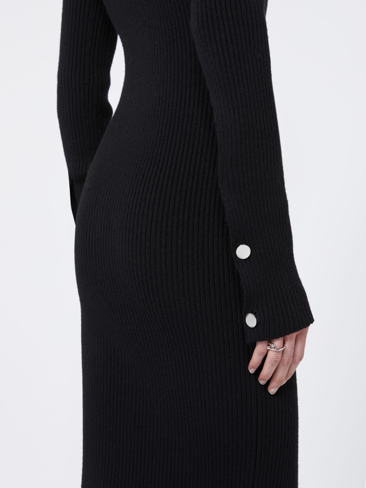 Pure wool knit dress - BLACK - Max Mara - 5