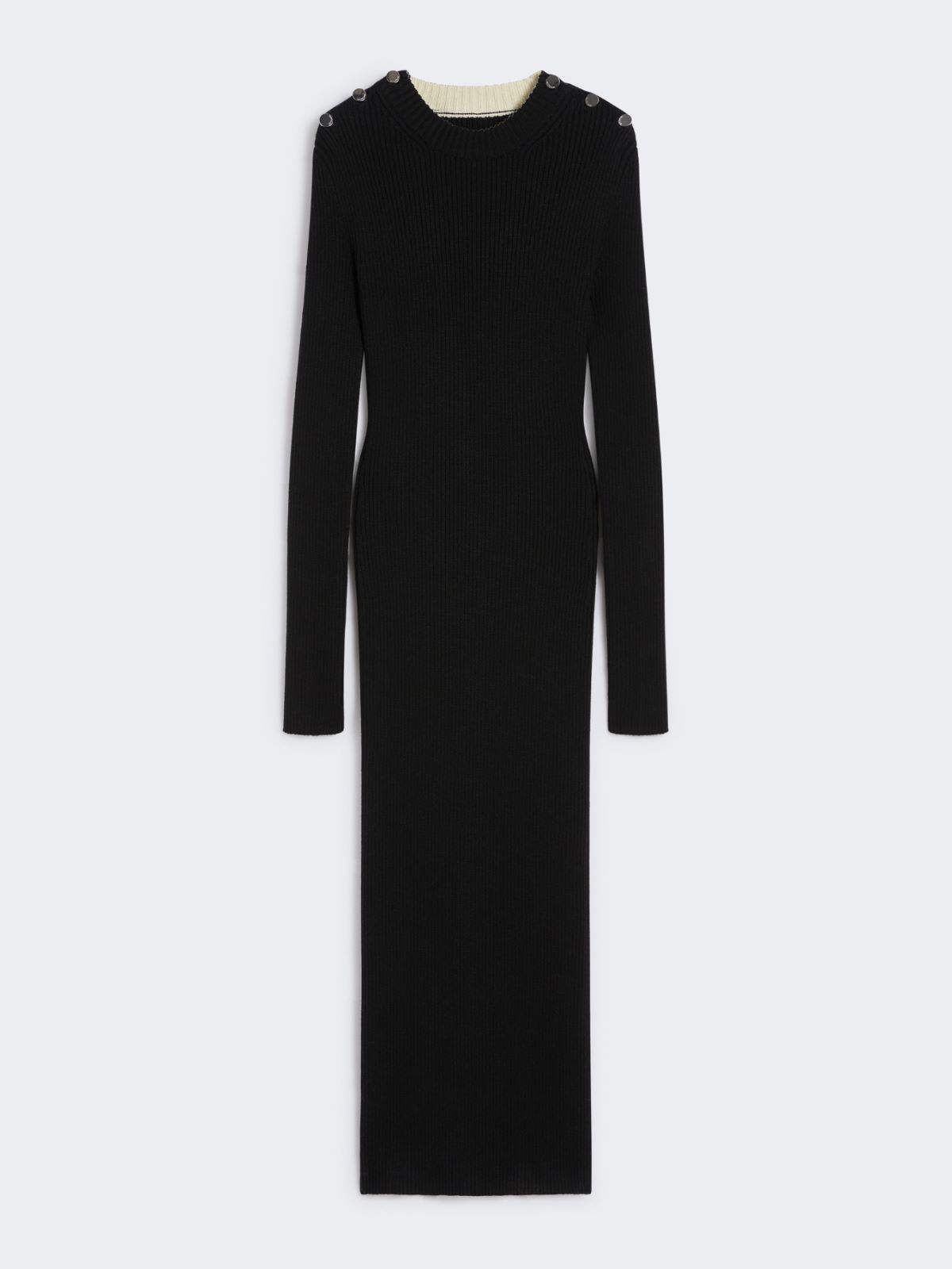 Pure wool knit dress - BLACK - Max Mara - 10