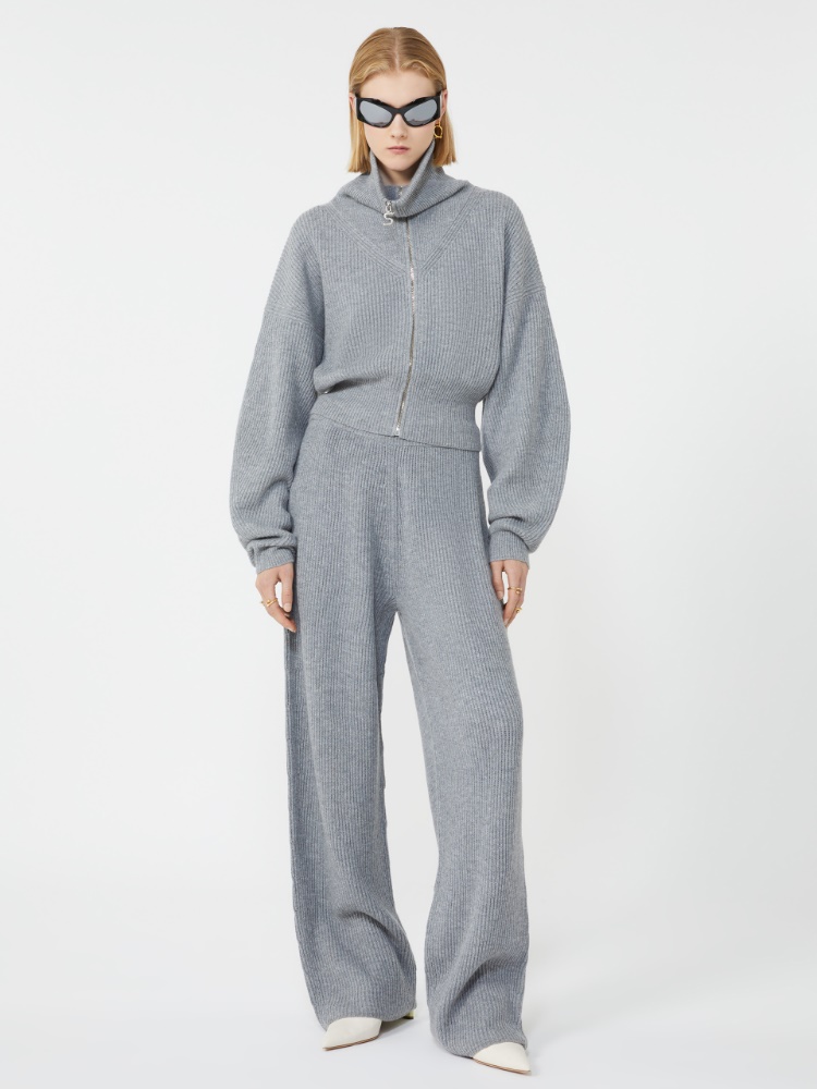 Cashmere-blend trousers - MEDIUM GREY - Max Mara