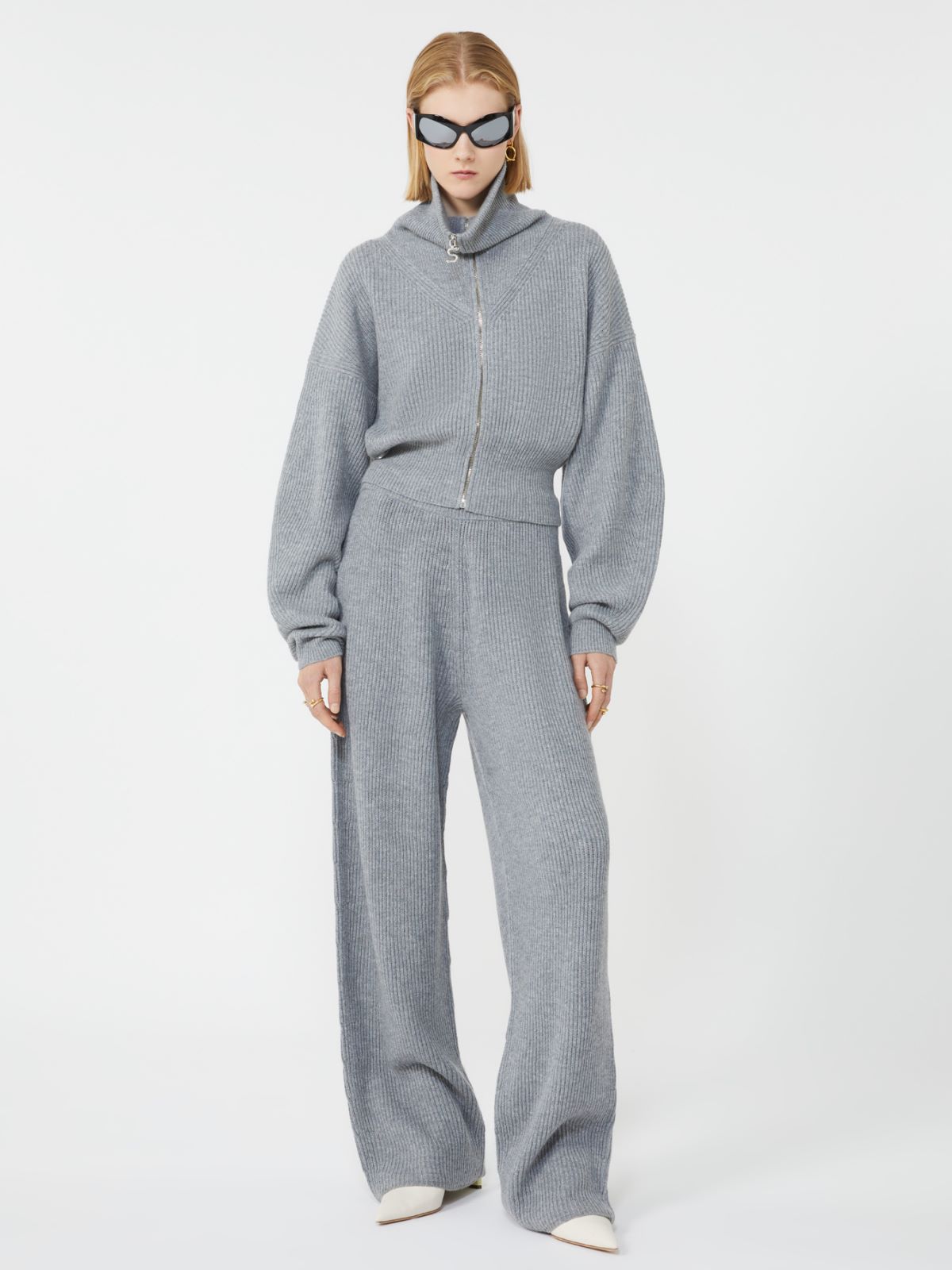 Cashmere-blend cardigan + MEDIUM GREY - Max Mara