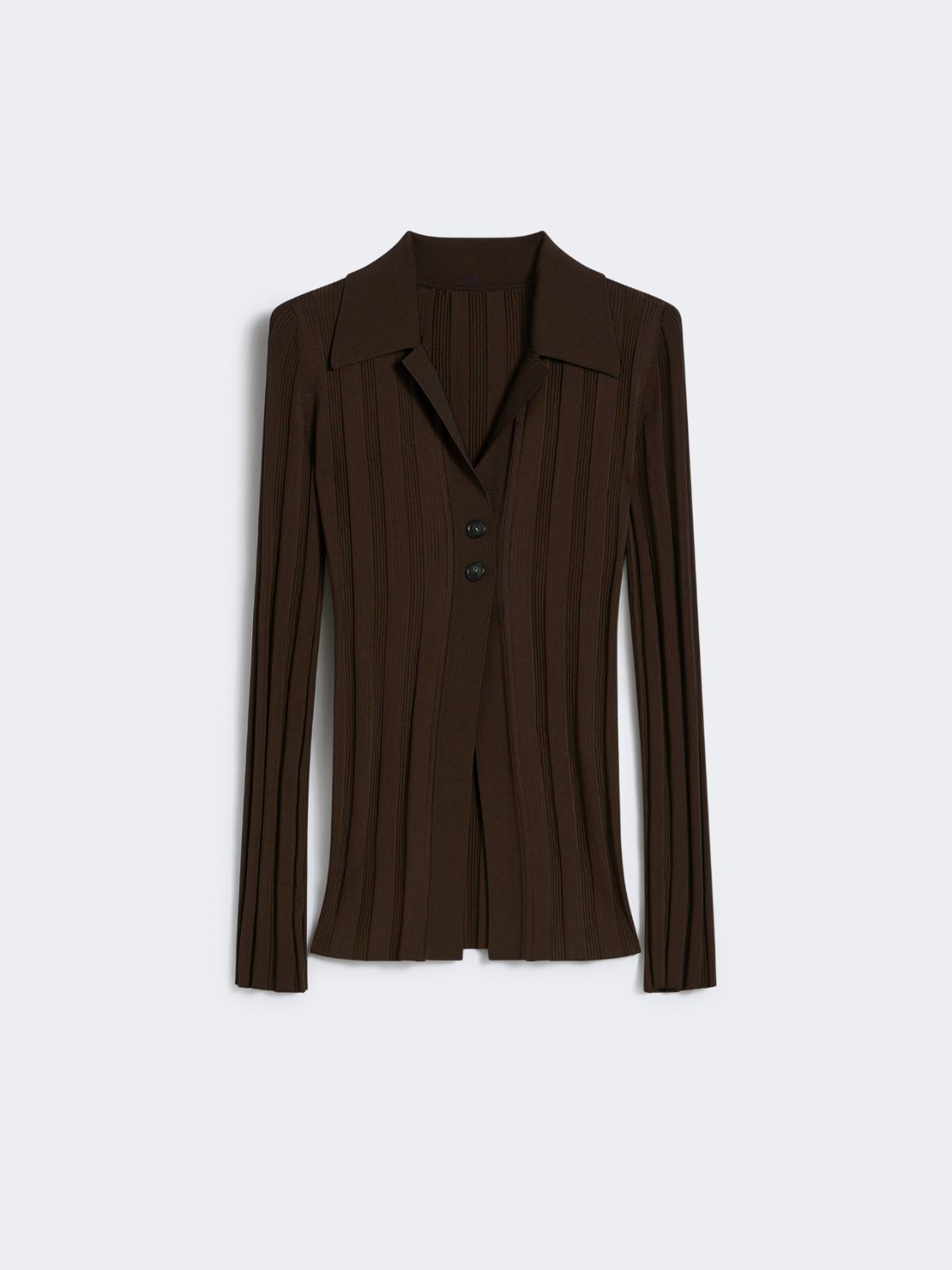 Shiny viscose cardigan - RUNWAY - COFFEE - Max Mara - 9