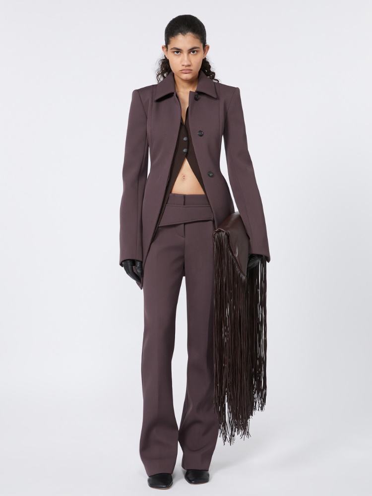 Shiny viscose cardigan - RUNWAY - COFFEE - Max Mara