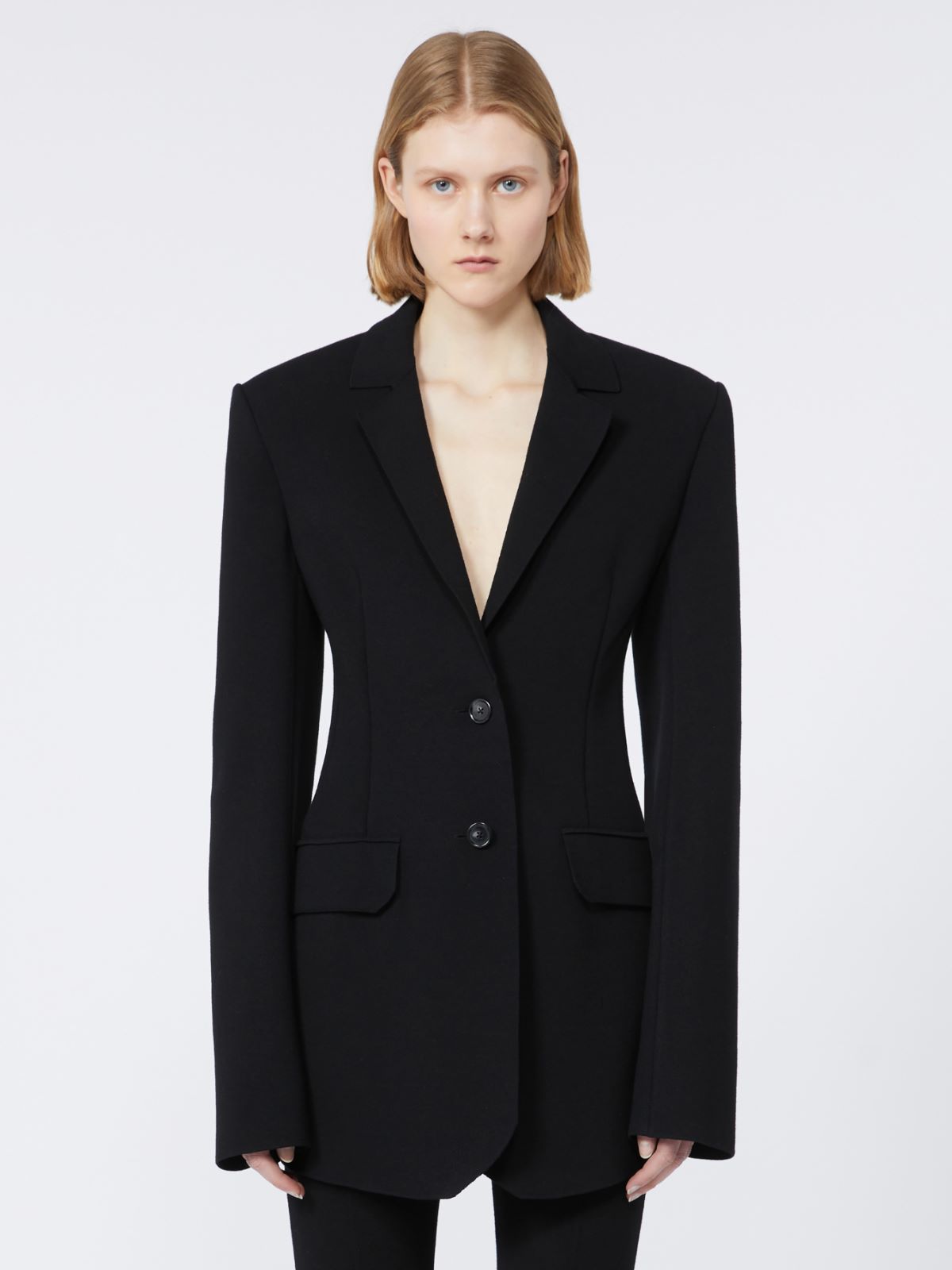 Stretch viscose knit blazer - RUNWAY - BLACK - Max Mara - 2