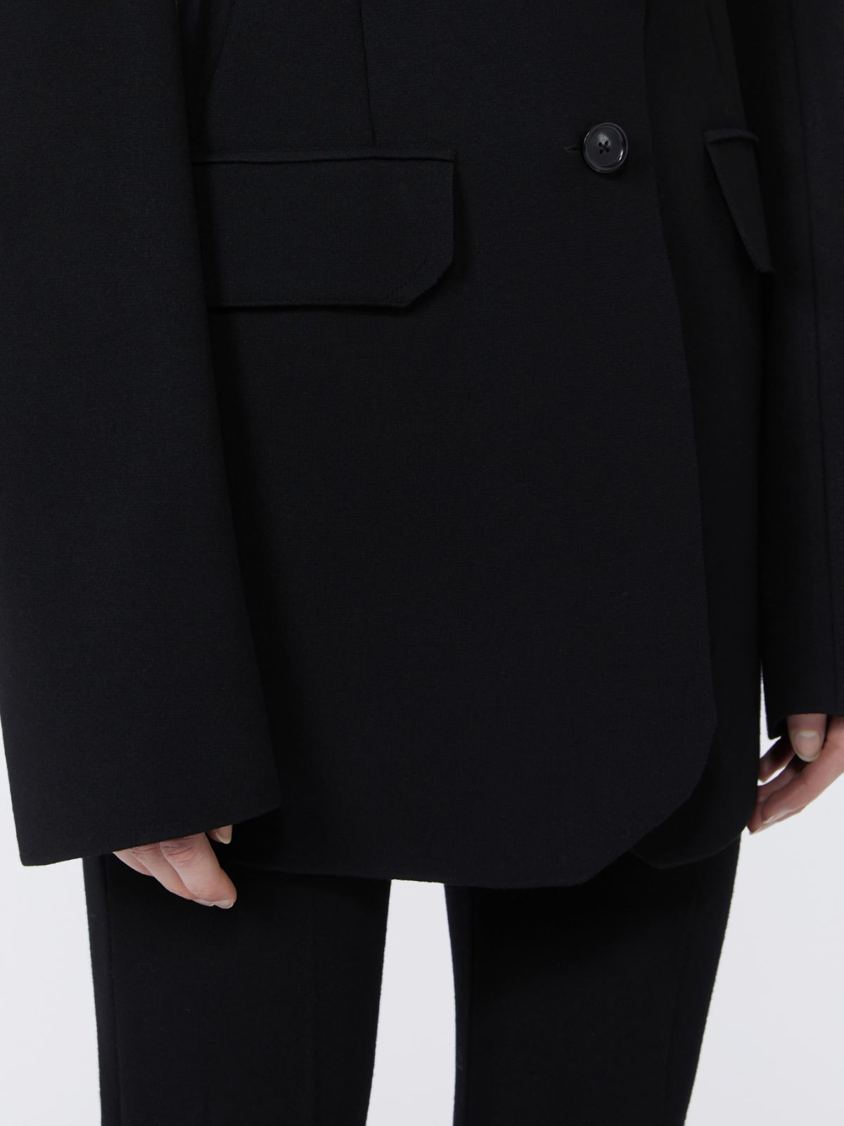 Stretch viscose knit blazer - RUNWAY - BLACK - Max Mara - 4