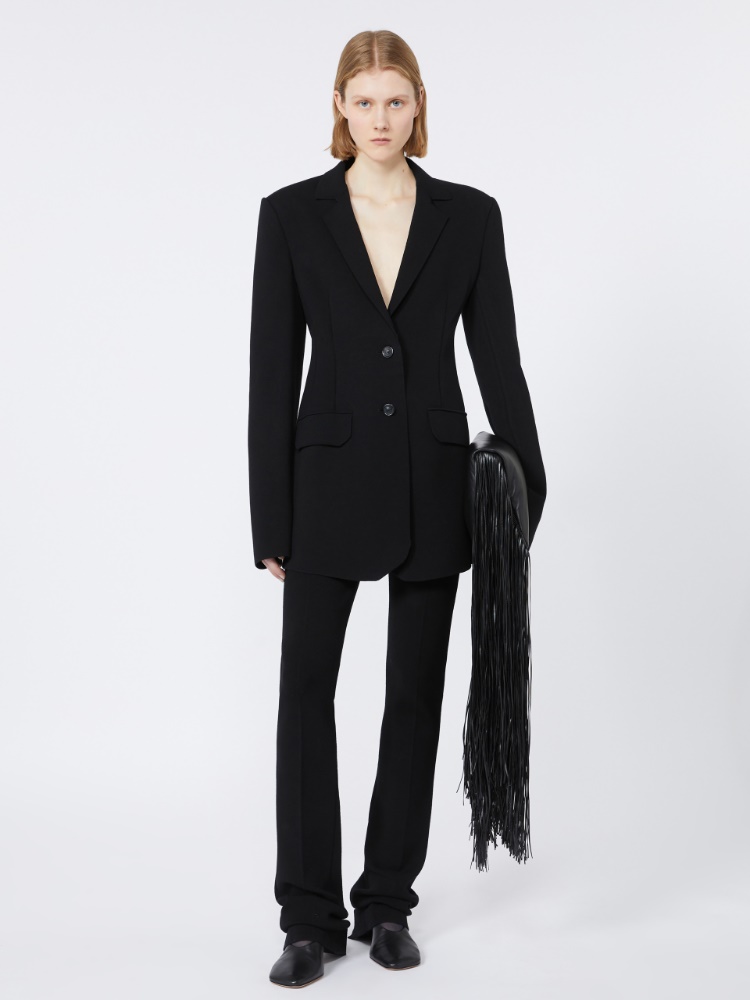 Stretch viscose knit blazer - RUNWAY - BLACK - Max Mara
