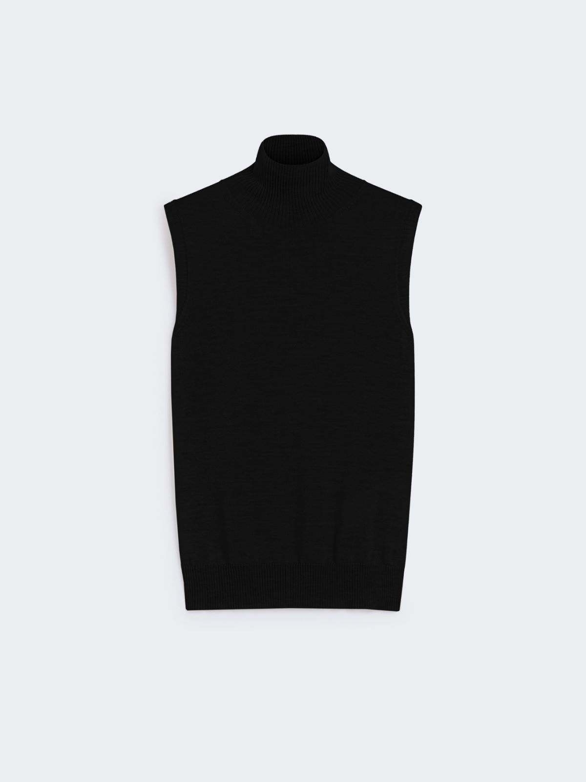 Sleeveless wool polo neck - BLACK - Max Mara - 9