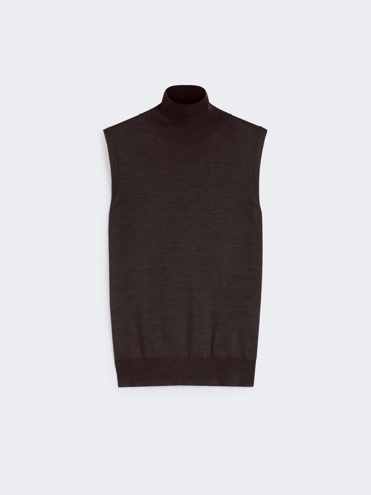 Sleeveless wool polo neck - DARK BOWN - Max Mara - 9