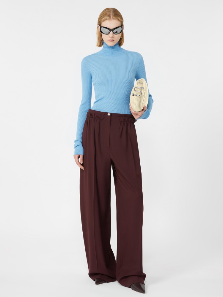 Wool mock polo-neck sweater - LIGHT BLUE - Max Mara