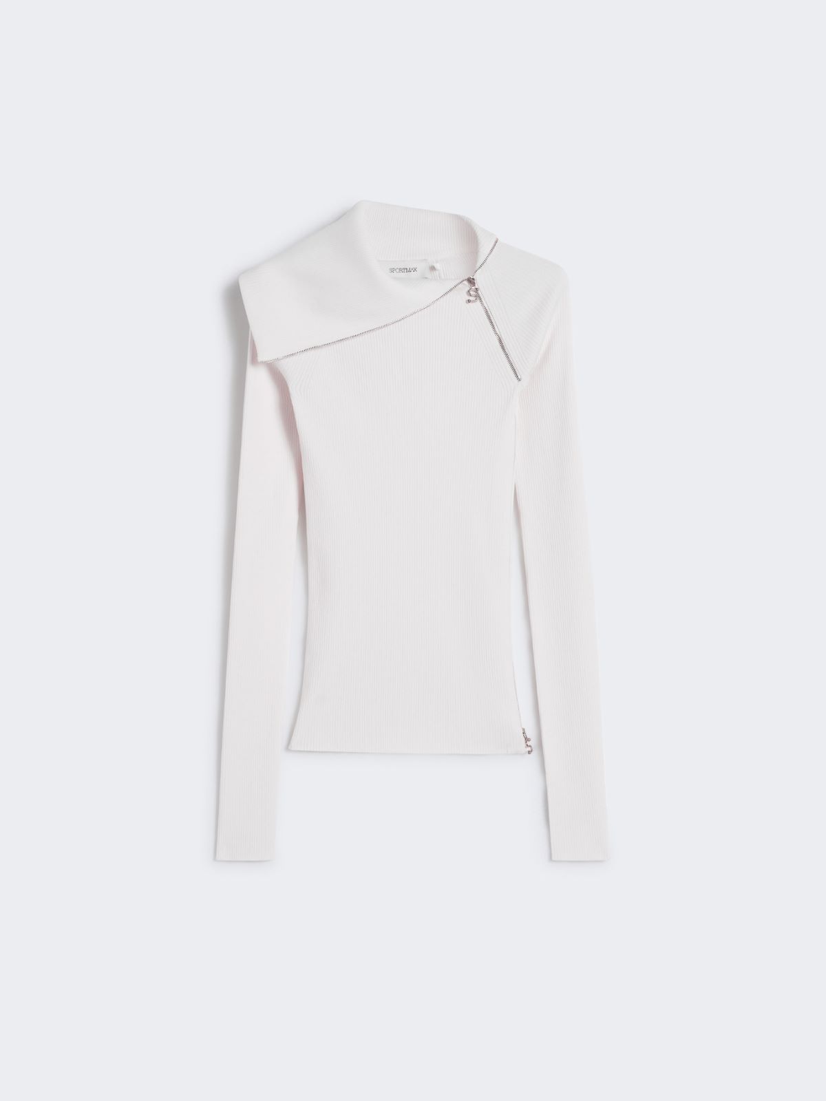 Sweater with zip-up high neck detail - WHITE - Max Mara - 11