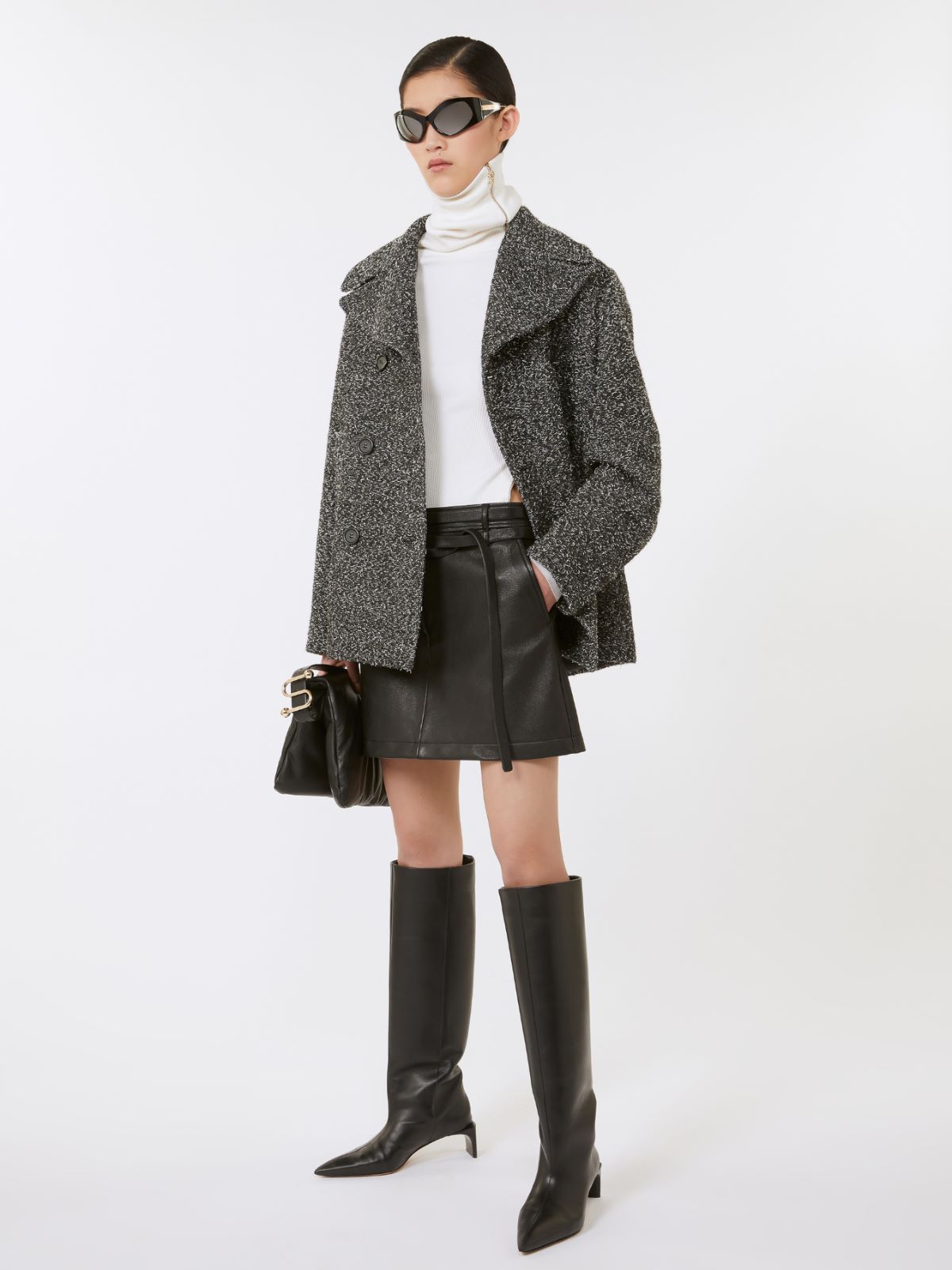 Sweater with zip-up high neck detail + WHITE - Max Mara