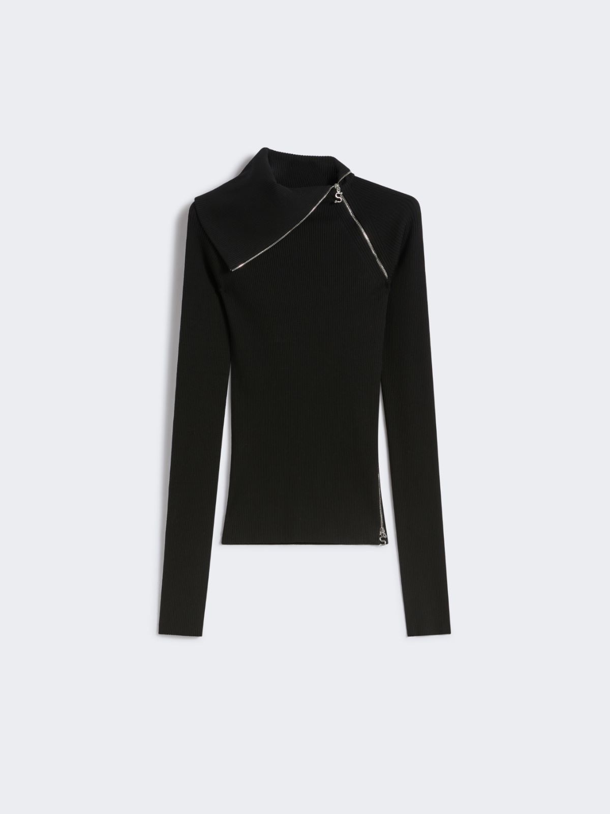 Sweater with zip-up high neck detail - BLACK - Max Mara - 11