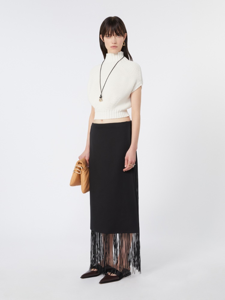 Balloon-Shaped Cotton Jumper - IVORY - Max Mara