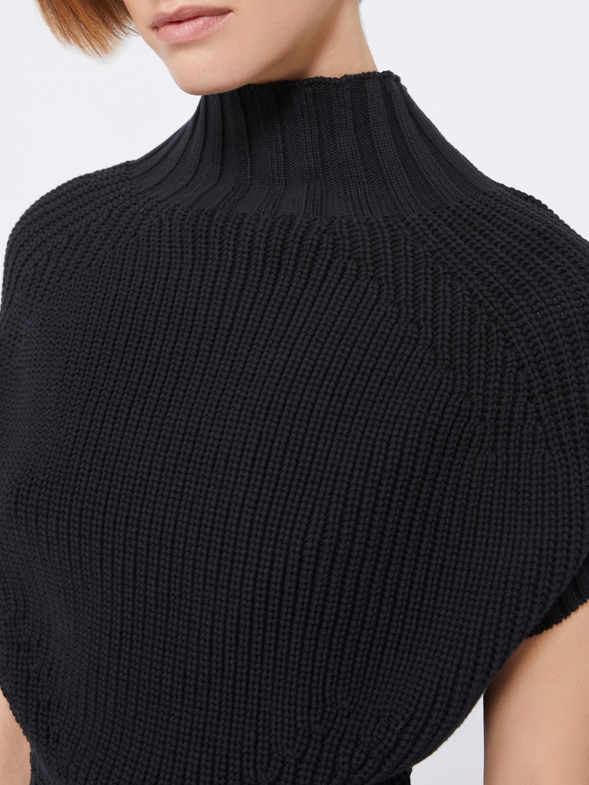 Balloon-Shaped Cotton Jumper - BLACK - Max Mara - 6