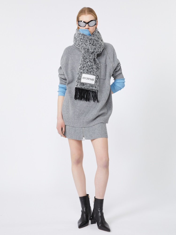 [サルパ] カシミヤ ブレンド ジップアップ ニット - MEDIUM GREY - Max Mara