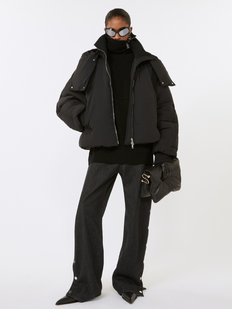 Zip-up cashmere-blend sweater - BLACK - Max Mara