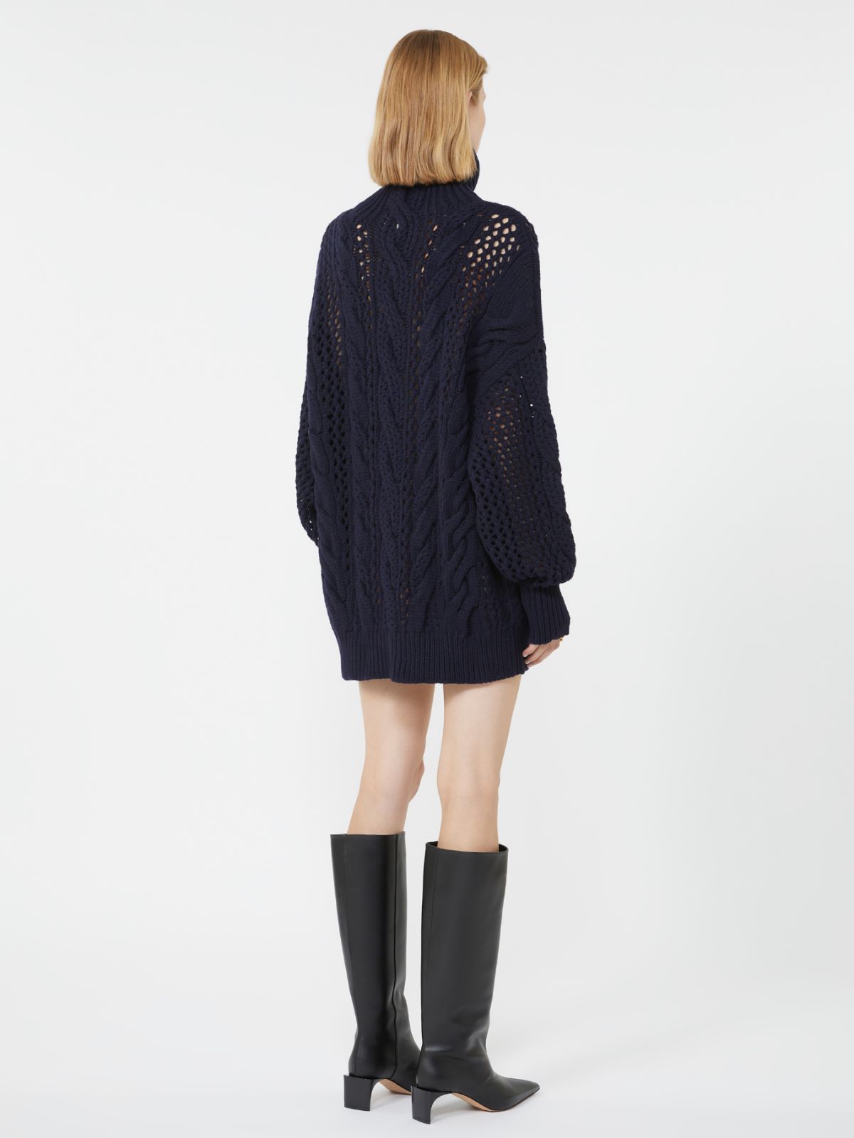 Oversized cable-knit sweater - OIL - Max Mara - 3