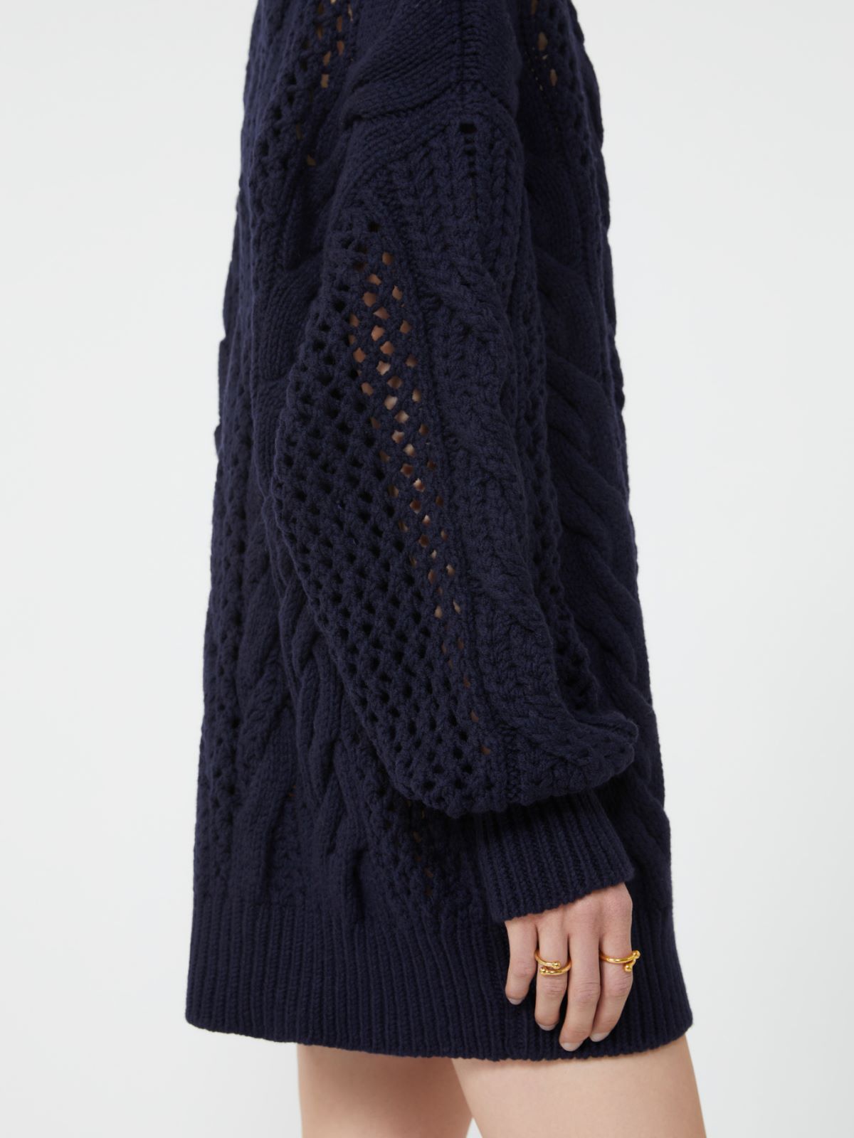 Oversized cable-knit sweater - OIL - Max Mara - 5