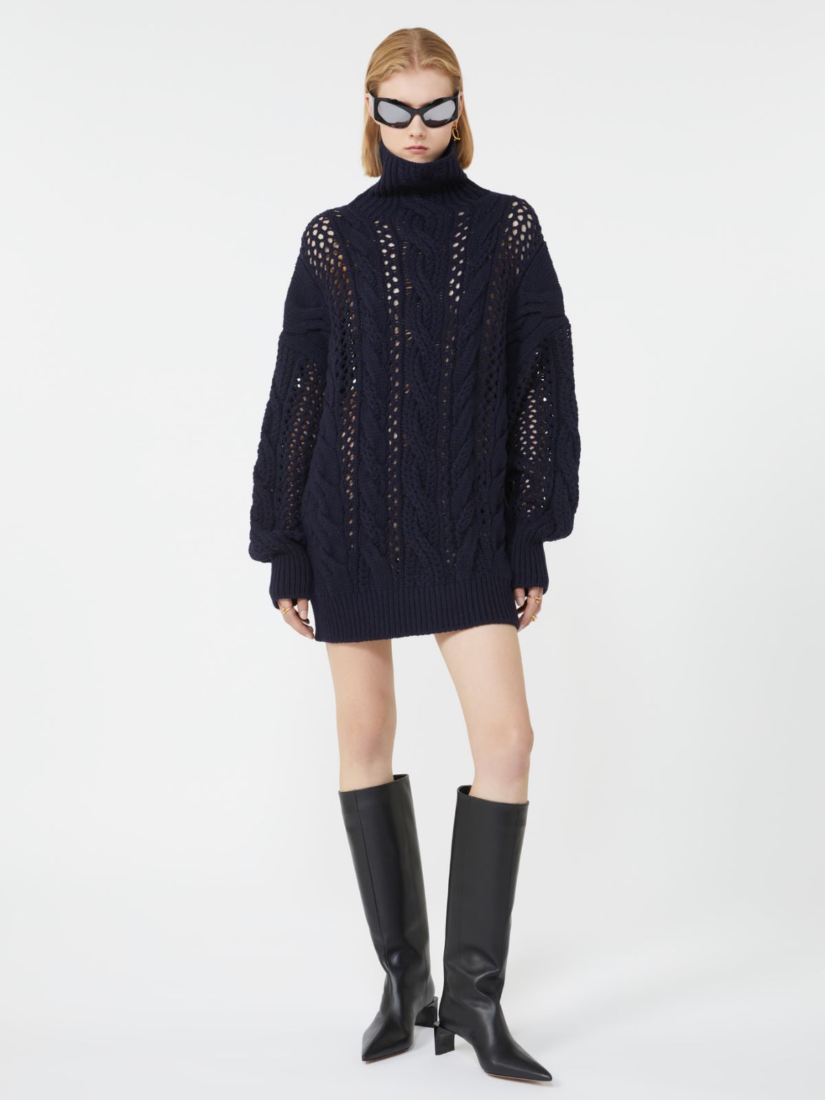 Oversized cable-knit sweater - OIL - Max Mara