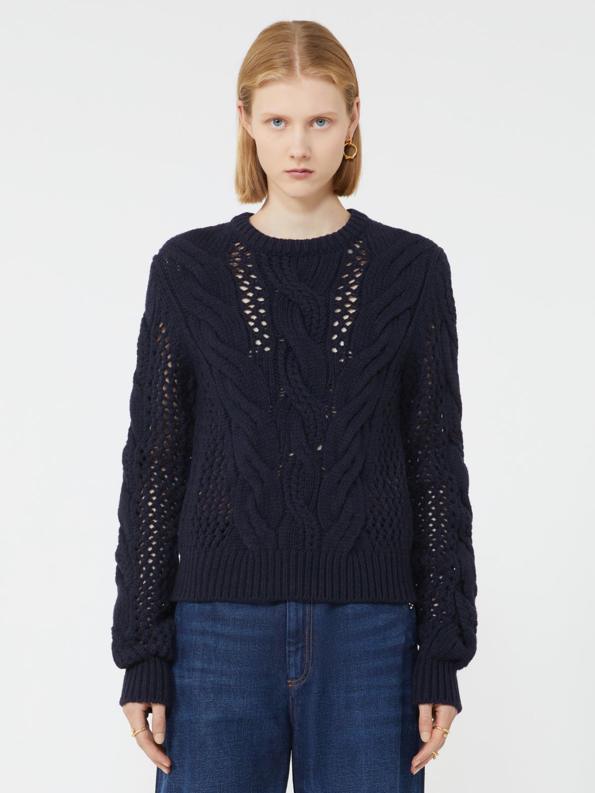 Cable-knit crew-neck sweater - OIL - Max Mara - 2