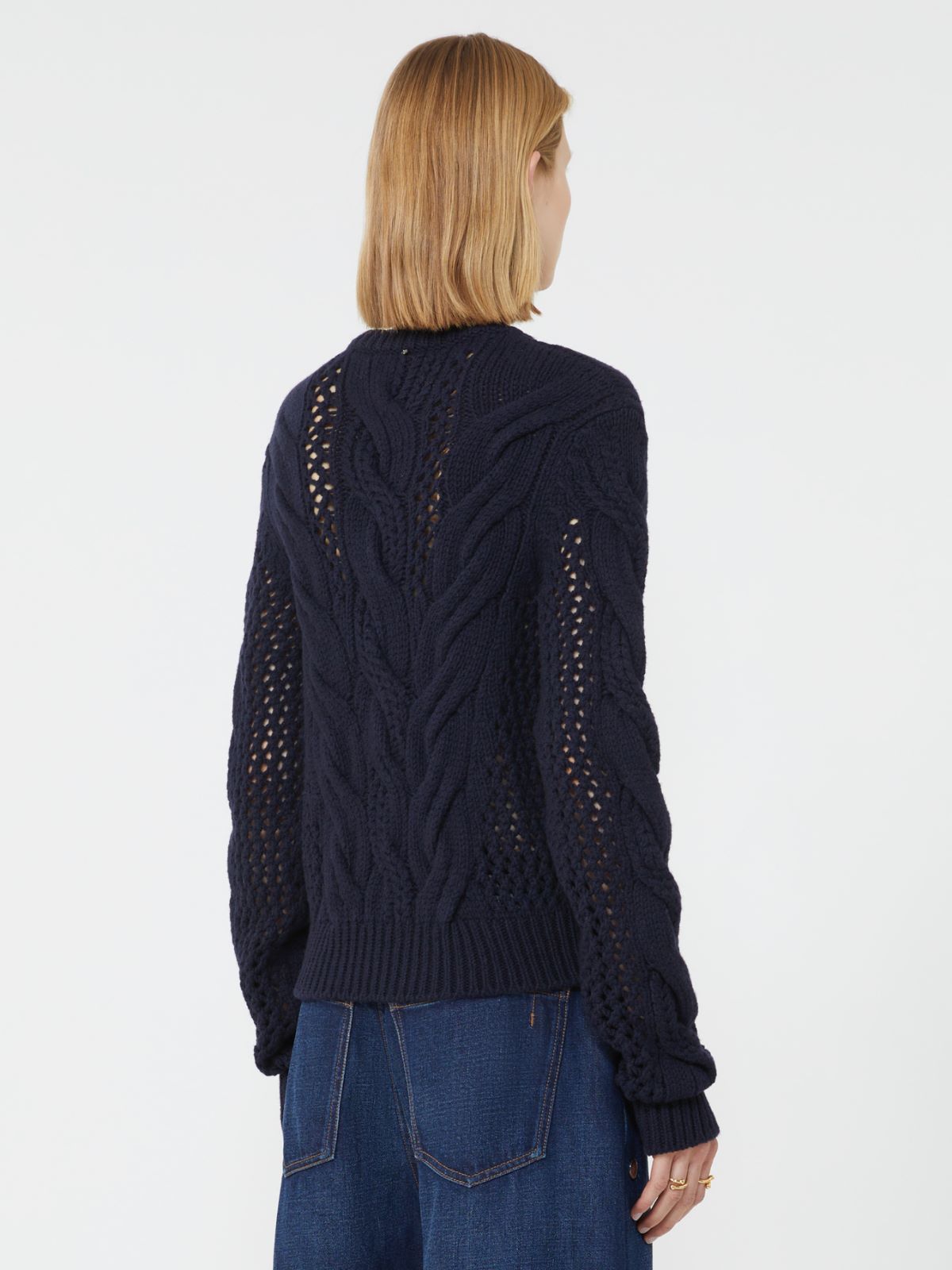 Cable-knit crew-neck sweater - OIL - Max Mara - 3
