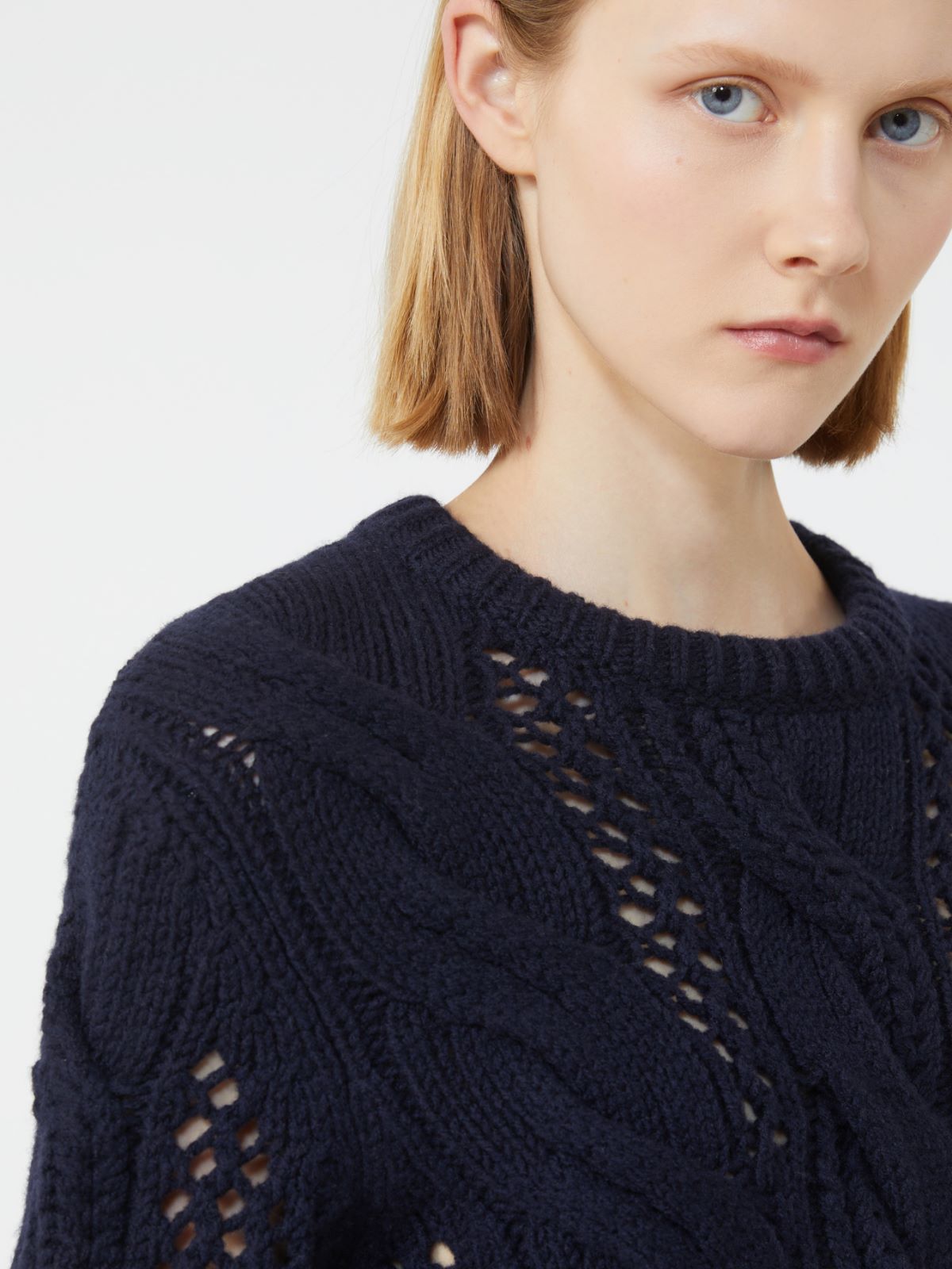 Cable-knit crew-neck sweater - OIL - Max Mara - 4