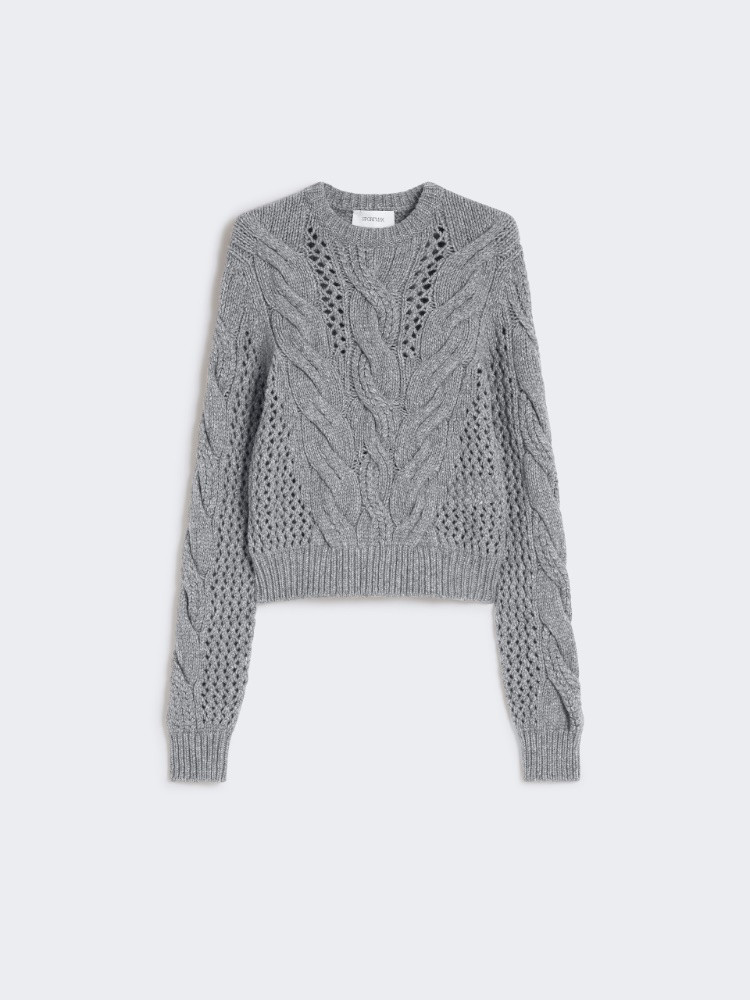 Cable-knit crew-neck sweater - MEDIUM GREY - Max Mara