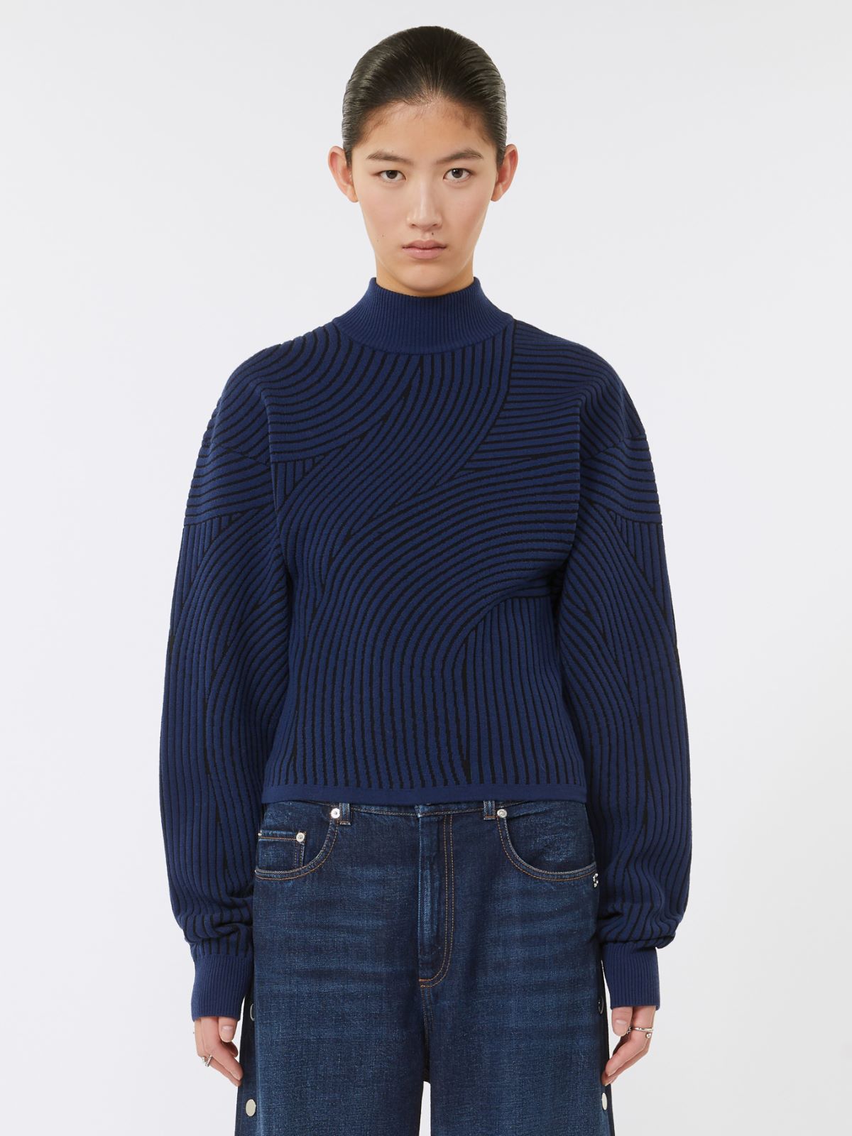 3D jacquard sweater - MIDNIGHTBLUE - Max Mara - 2