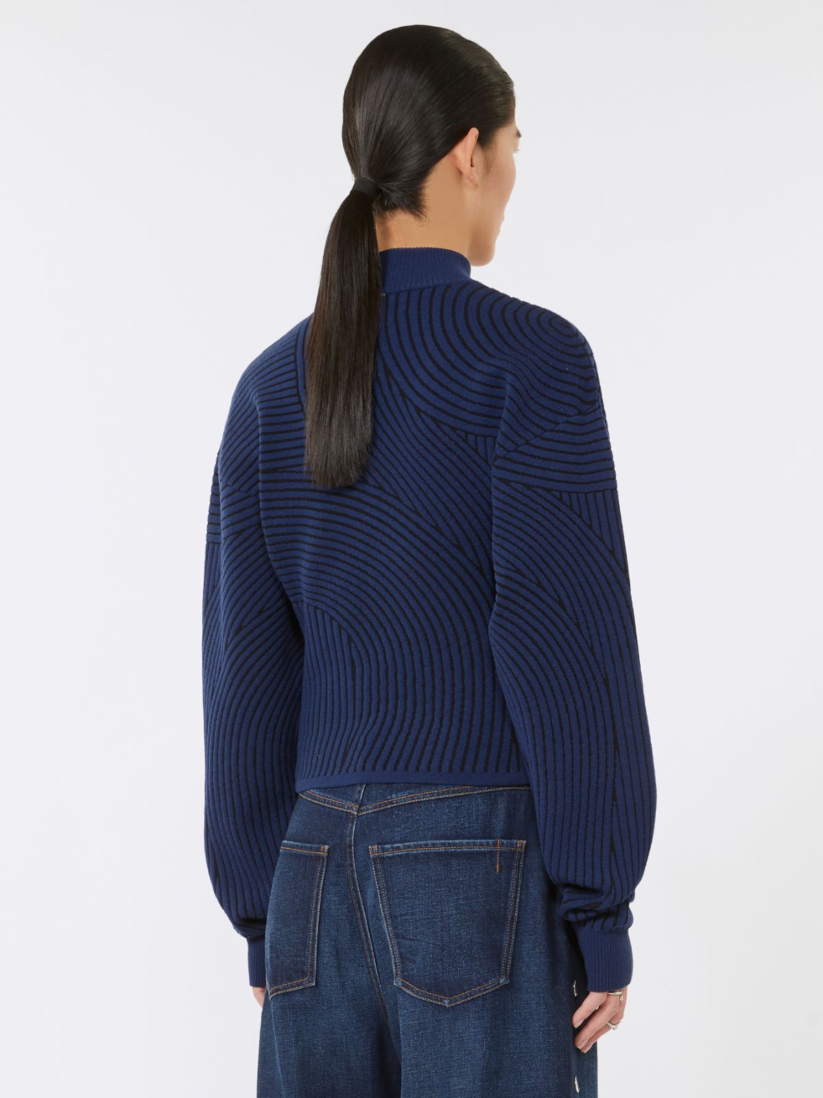 3D jacquard sweater - MIDNIGHTBLUE - Max Mara - 3