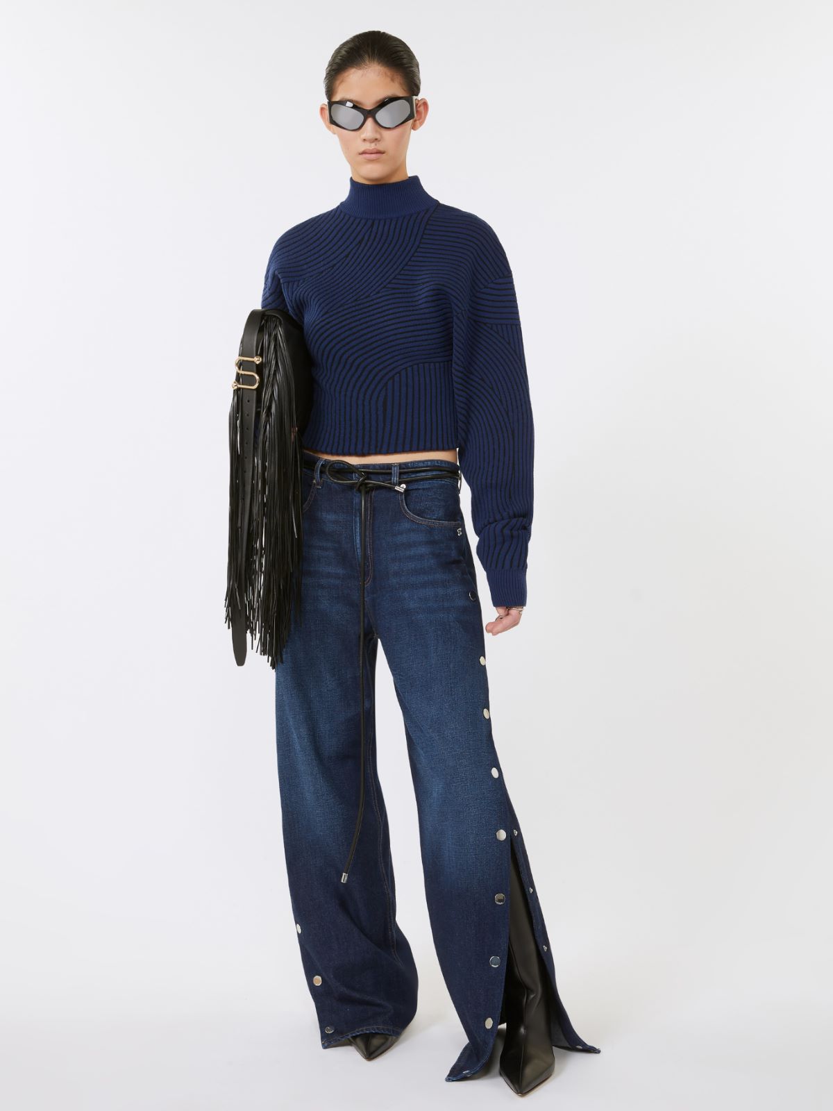 3D jacquard sweater - MIDNIGHTBLUE - Max Mara