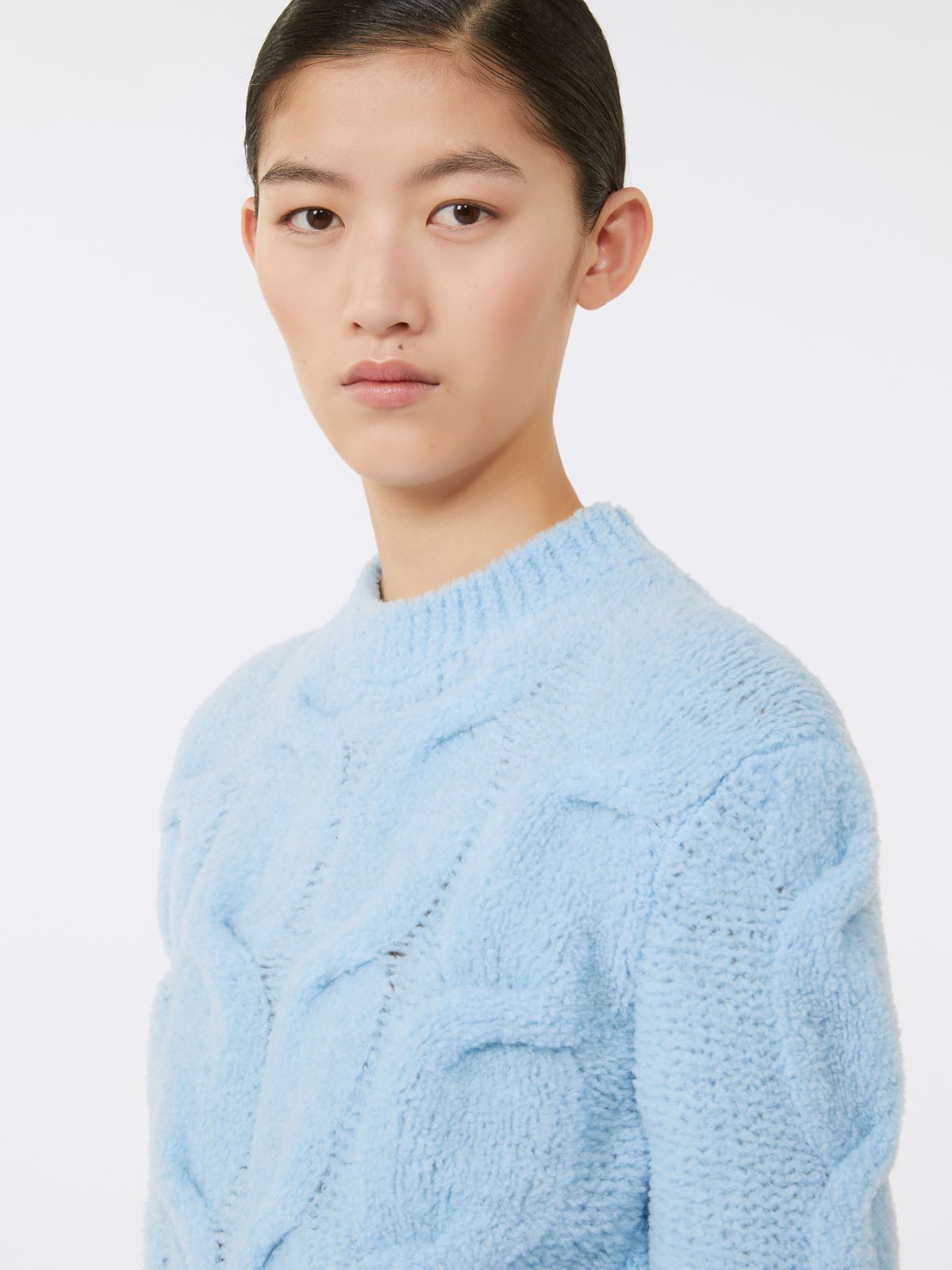 Maglia soffice con trecce - AZZURRO - Max Mara - 4