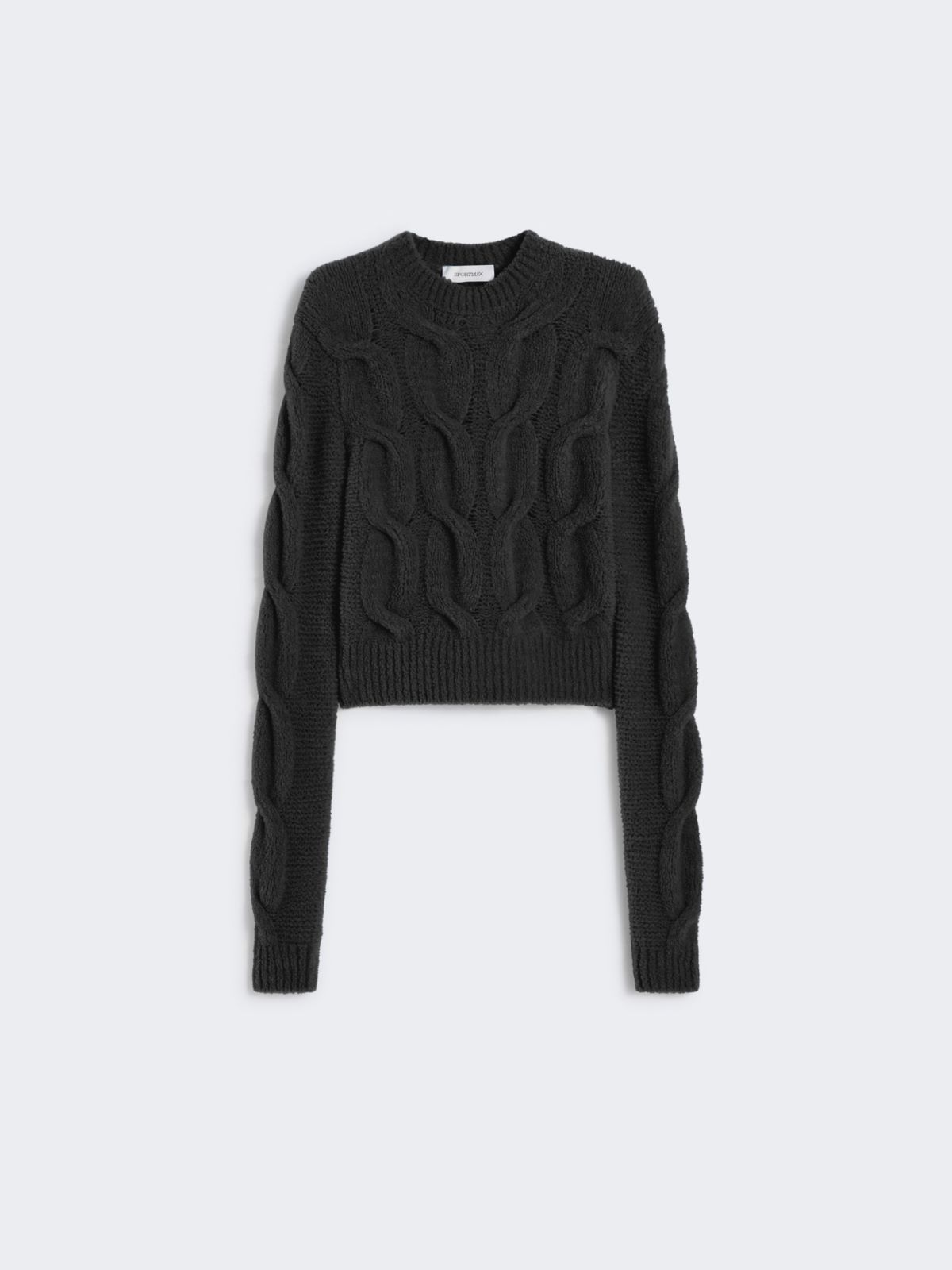 Fluffy cable-knit sweater - BLACK - Max Mara - 10