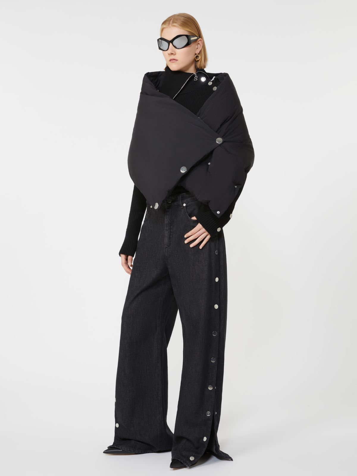 Maglia aderente con bottoni - NERO - Max Mara