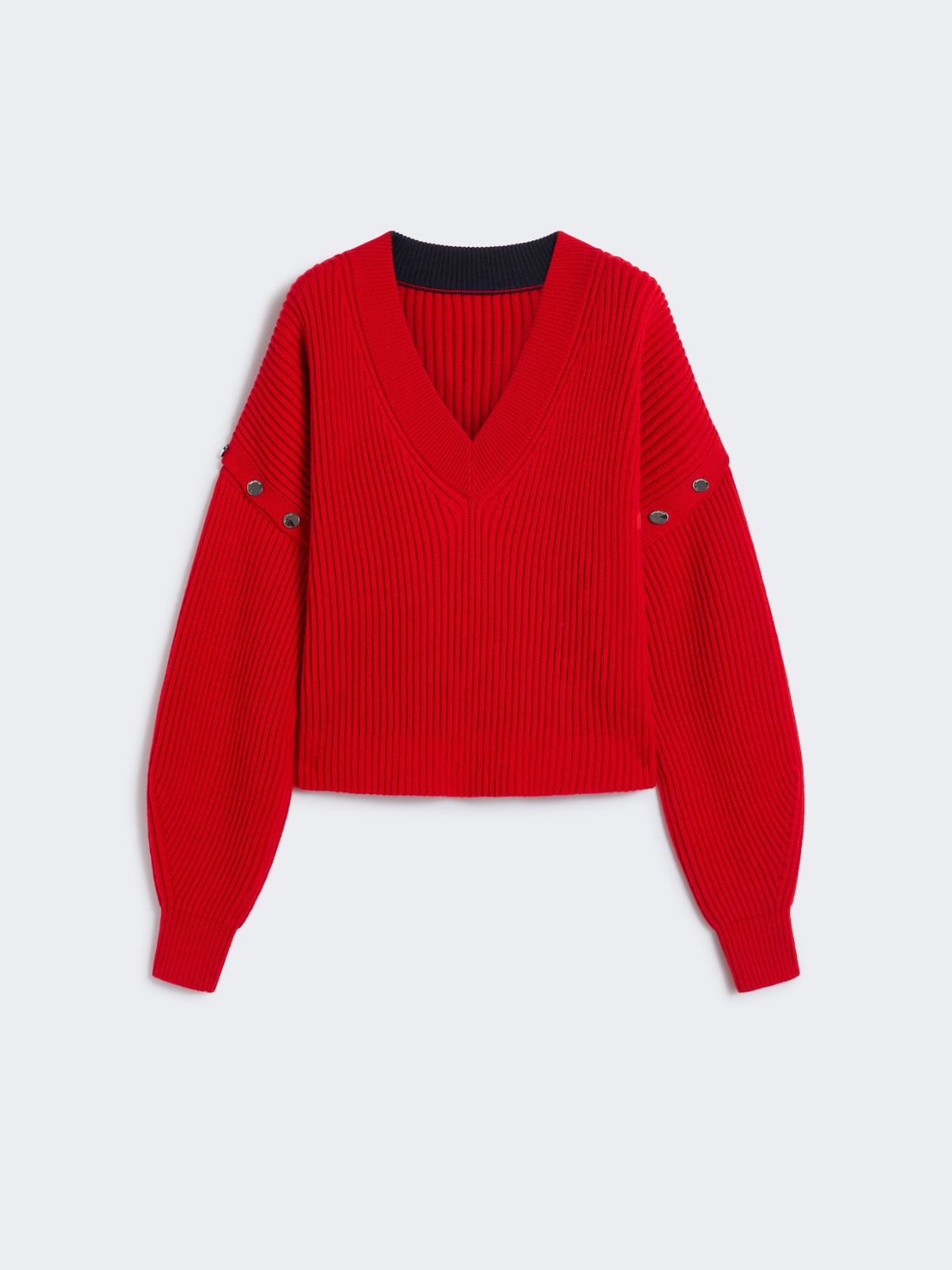 Oversized jumper with detachable sleeves - RED - Max Mara - 11
