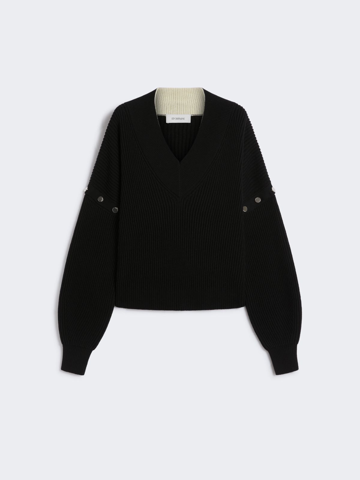 Oversized jumper with detachable sleeves - BLACK - Max Mara - 10