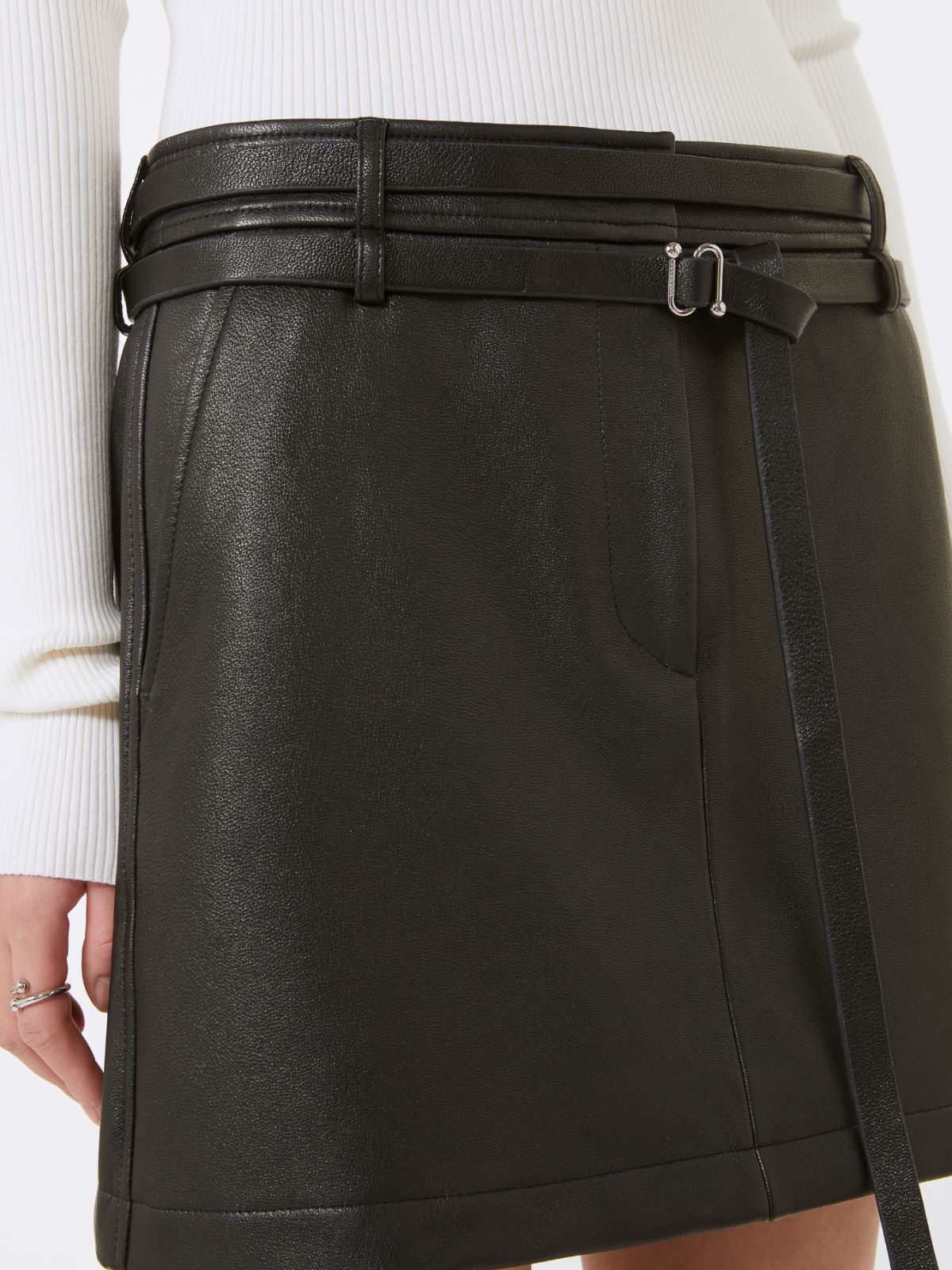 Short leather skirt - BLACK - Max Mara - 4