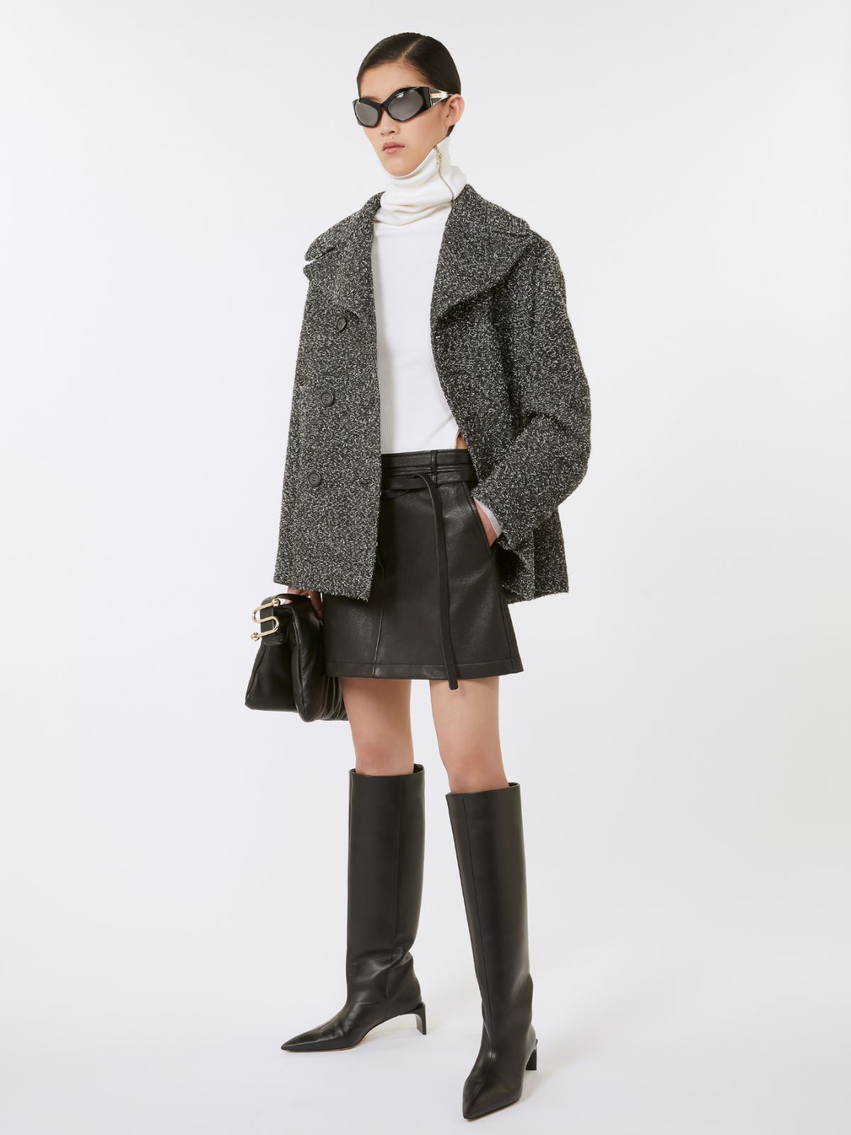 Falda corta de piel - NEGRO - Max Mara