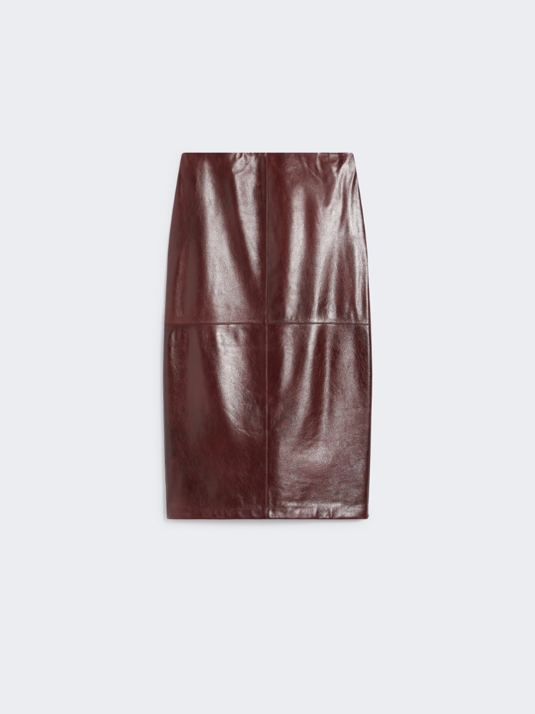 Falda longuette de piel - GRANATE - Max Mara
