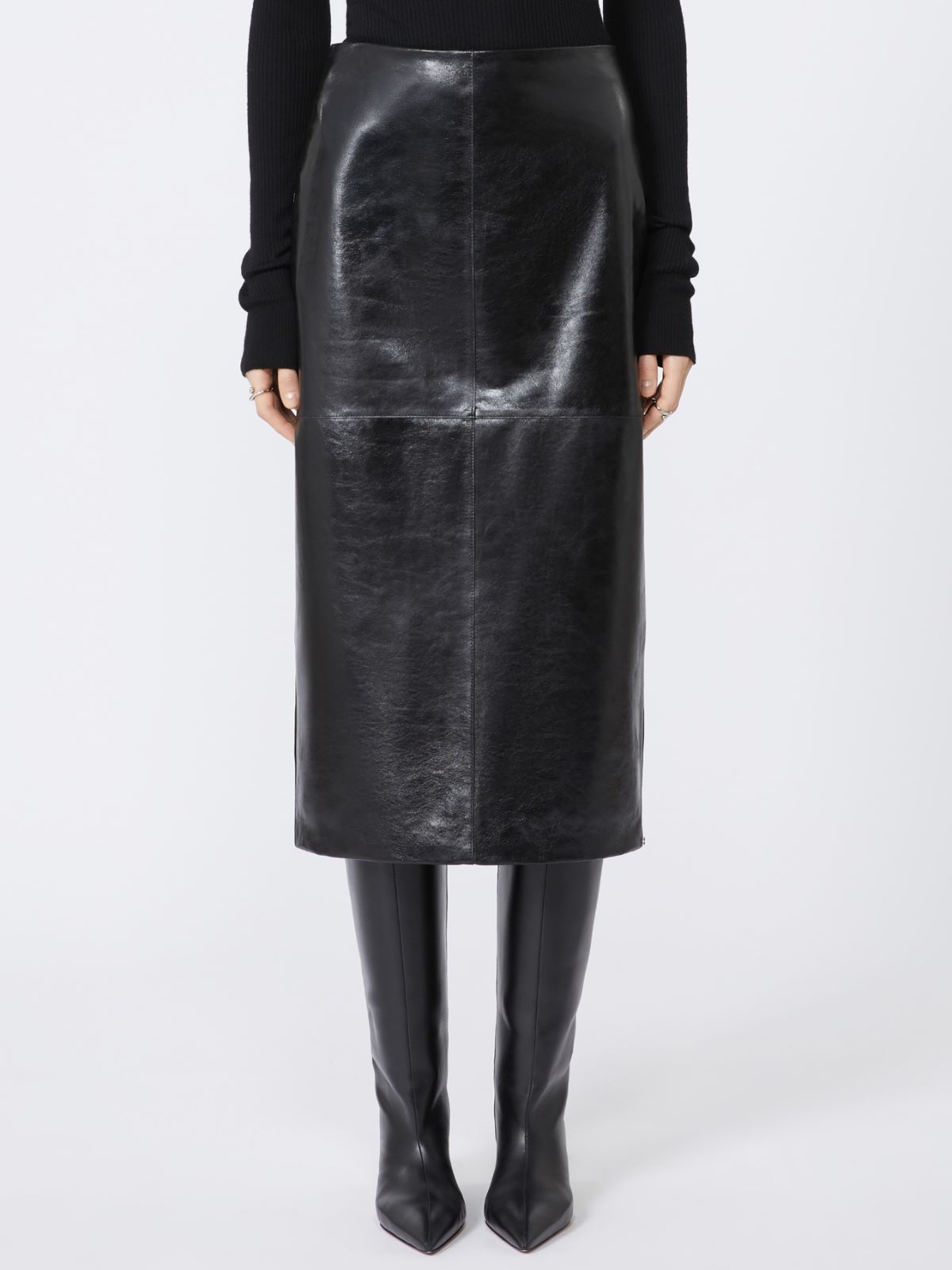 Midi leather skirt - BLACK - Max Mara - 2