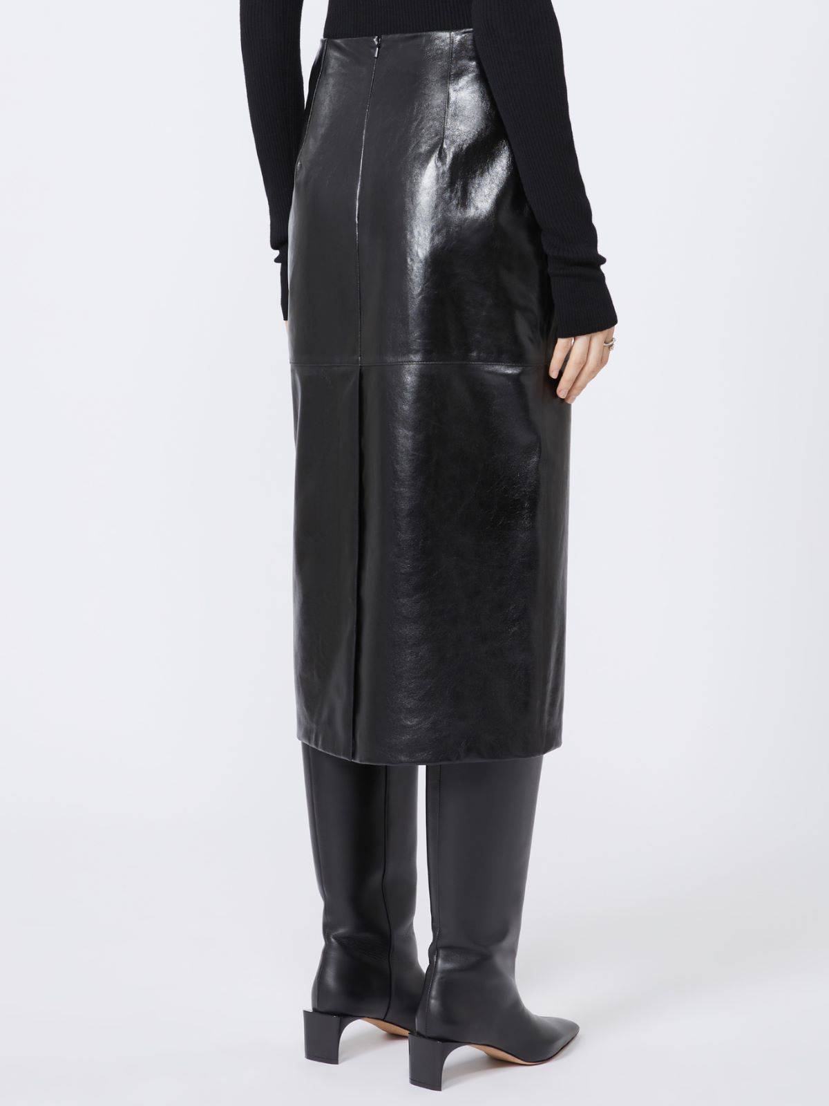 Midi leather skirt - BLACK - Max Mara - 3